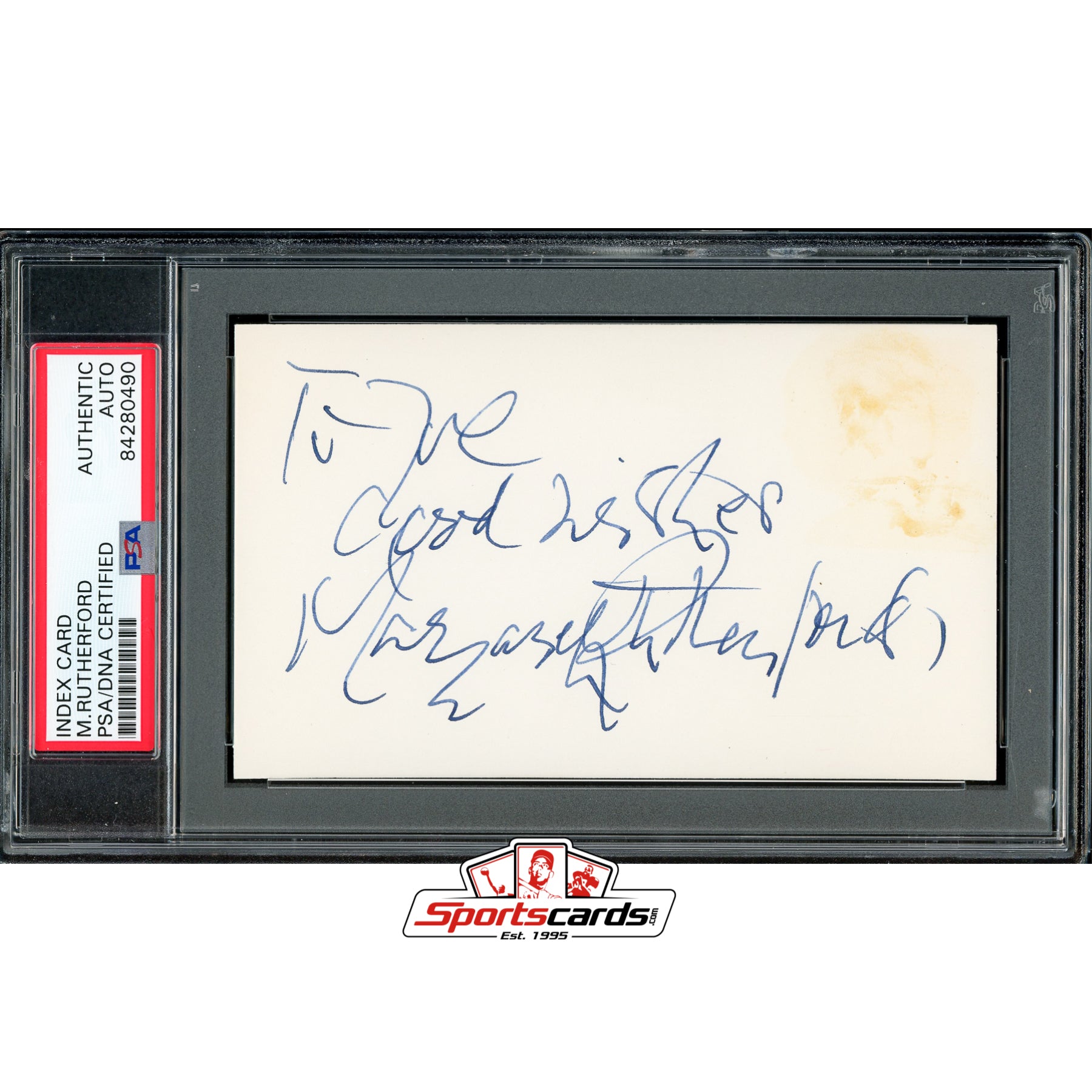 Margaret Rutherford (d.1972) Signed 3x5 Index Card Autograph PSA/DNA