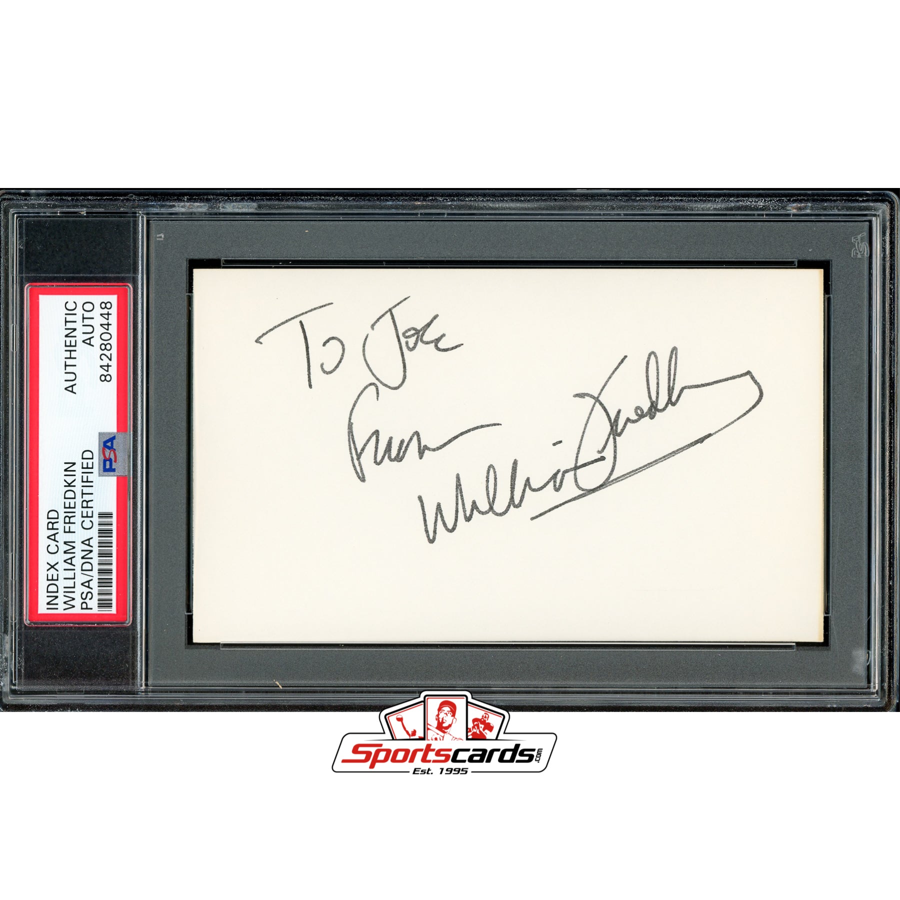 Director William Friedkin Signed 3x5 Index Card Autograph PSA/DNA