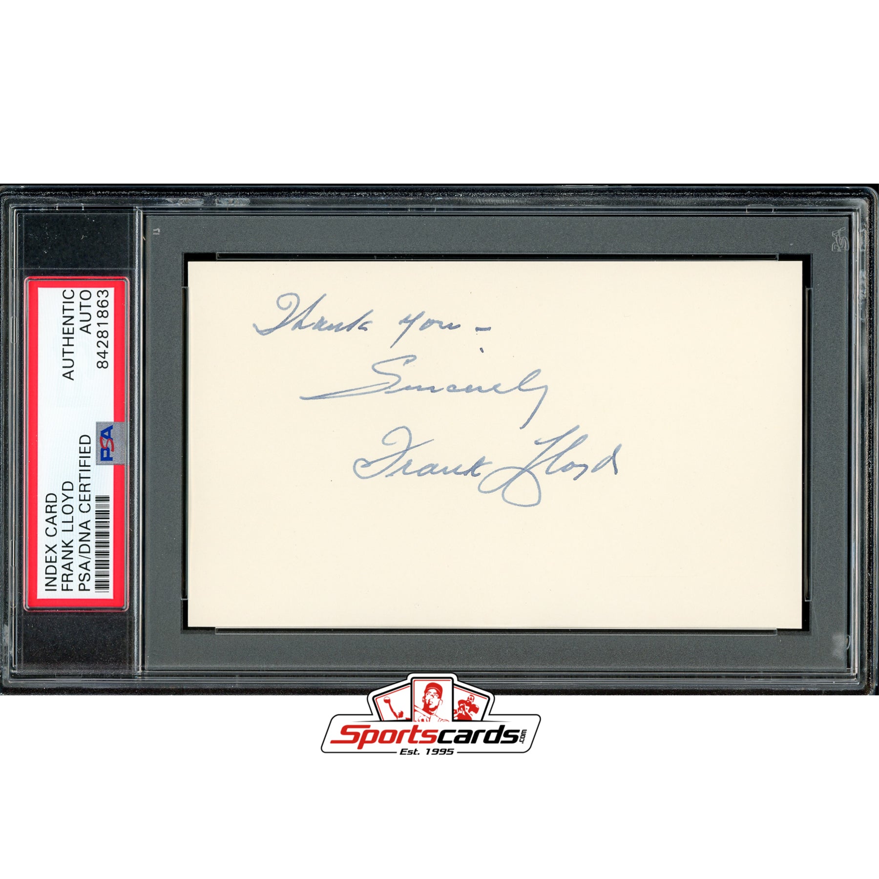Frank Lloyd (d.1960) Signed 3x5 Index Card Autograph PSA/DNA