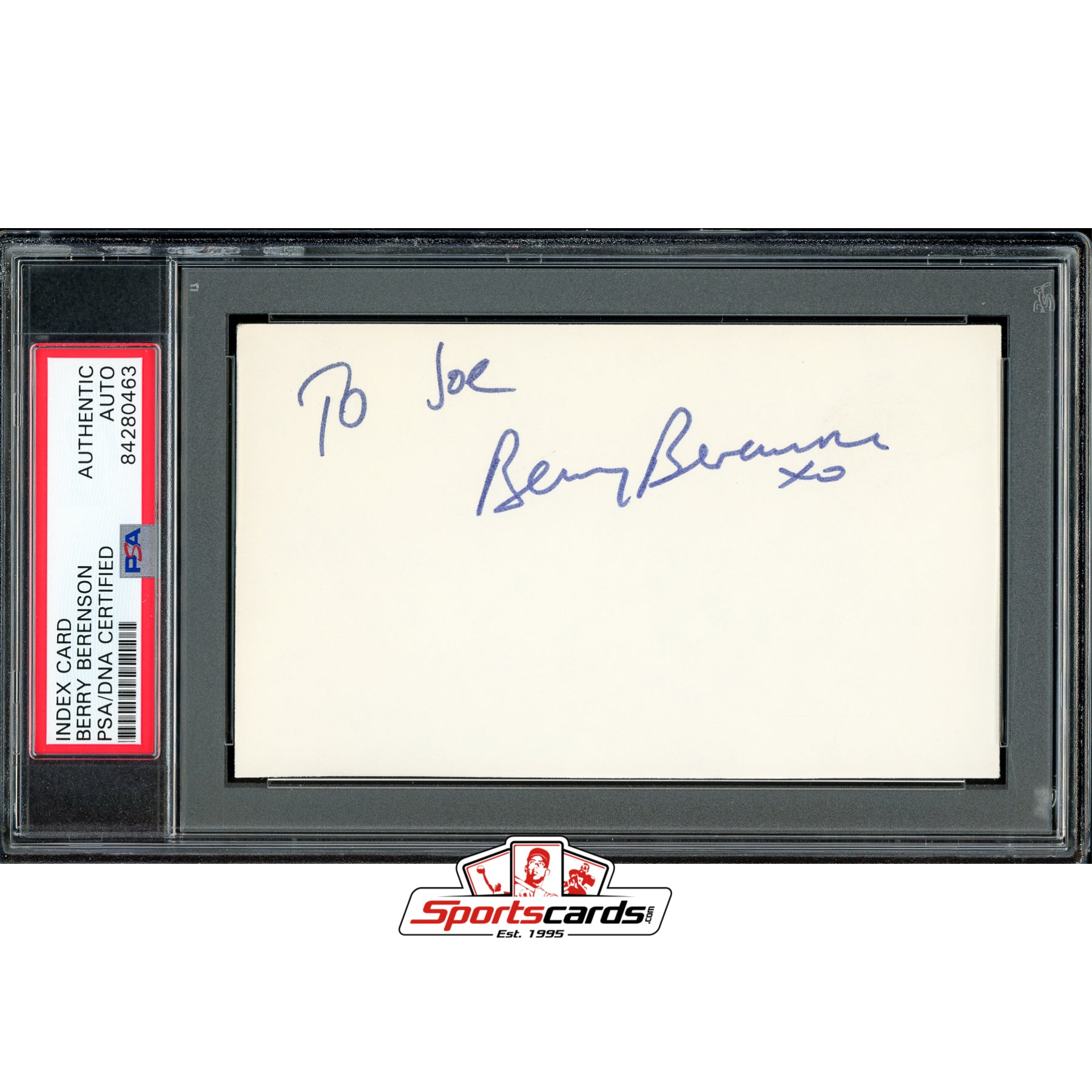 Berry Berenson (d. 2001) Signed 3x5 Index Card Autograph PSA/DNA