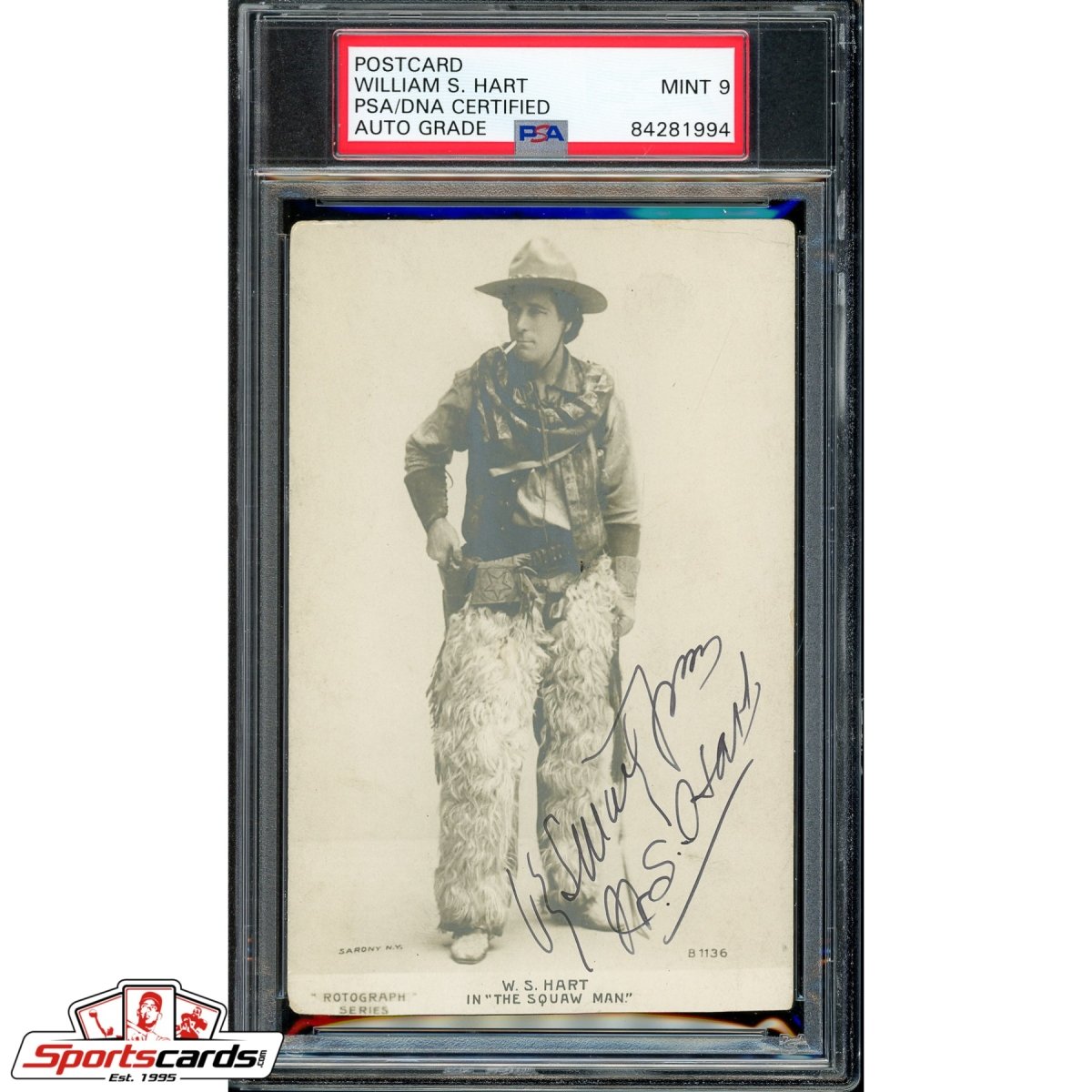 William S. Hart Signed Postcard Autograph PSA/DNA