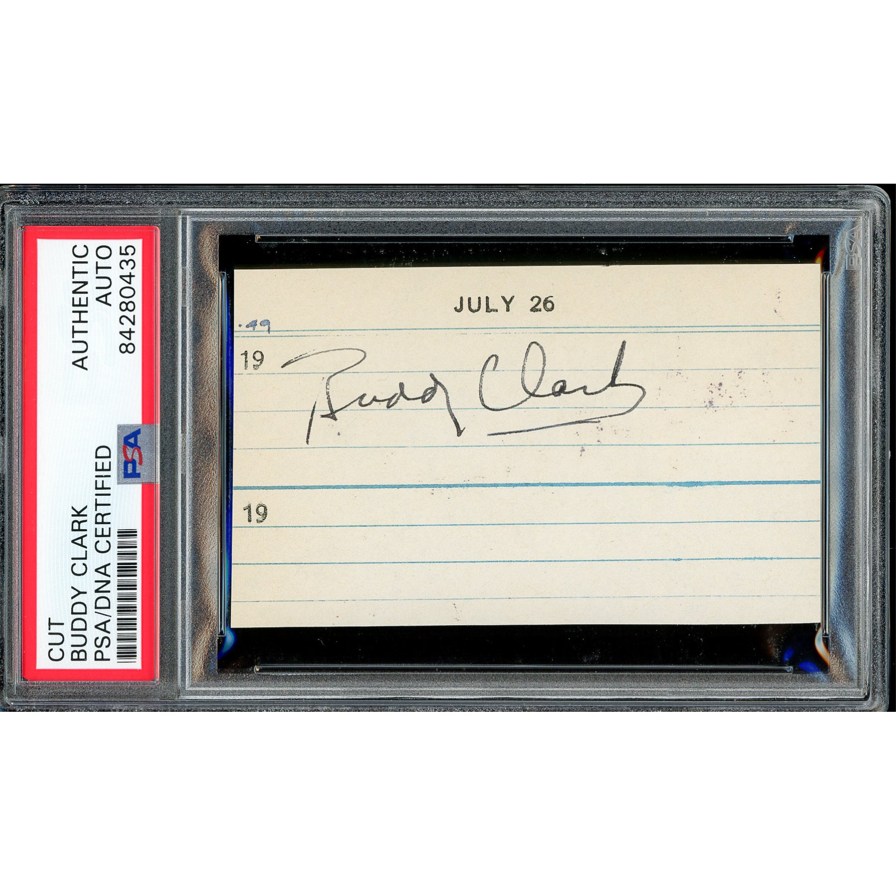 Singer Buddy Clark (d.1949) Signed Cut Autograph PSA/DNA