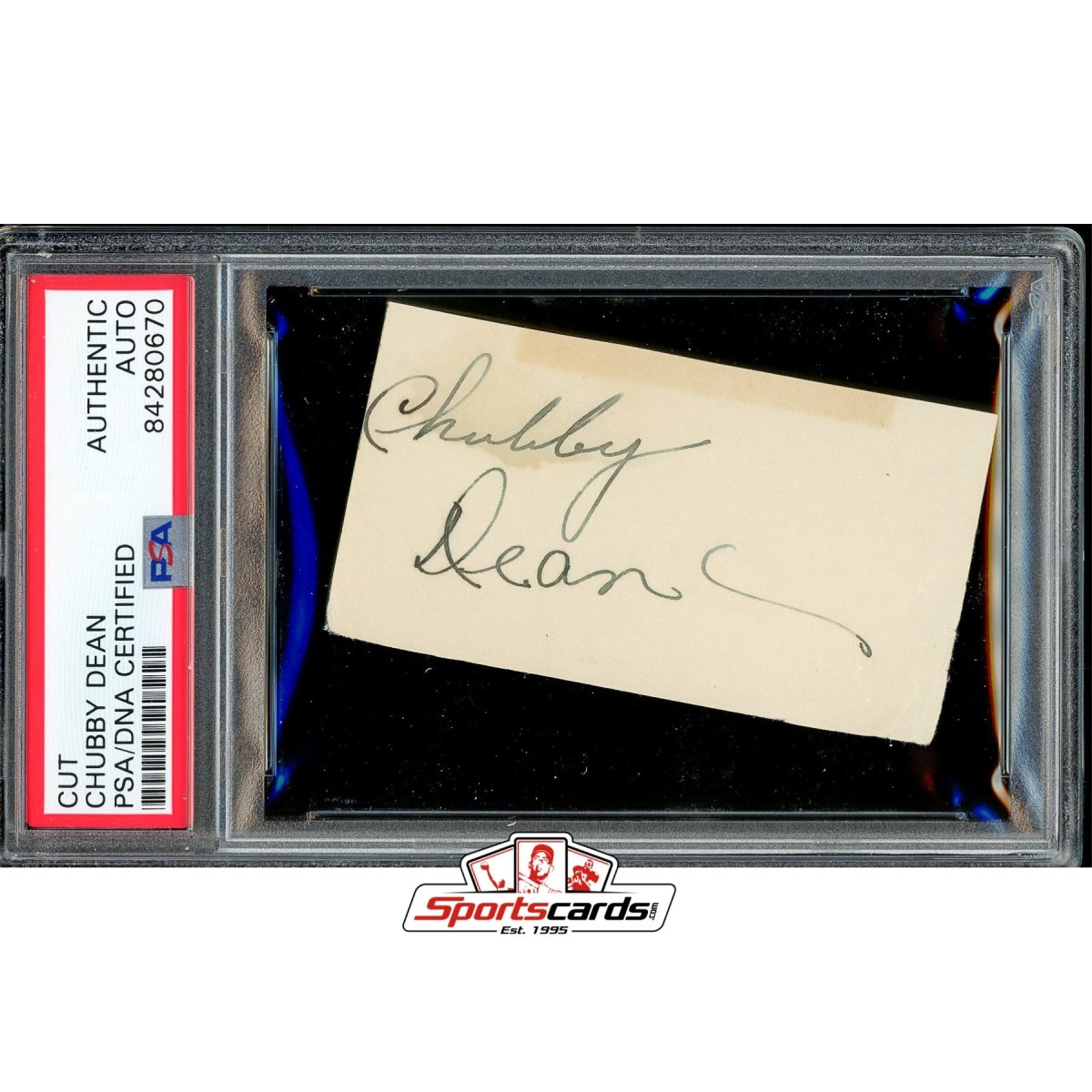 Chubby Dean Signed Autographed Cut PSA/DNA Athletics Indians