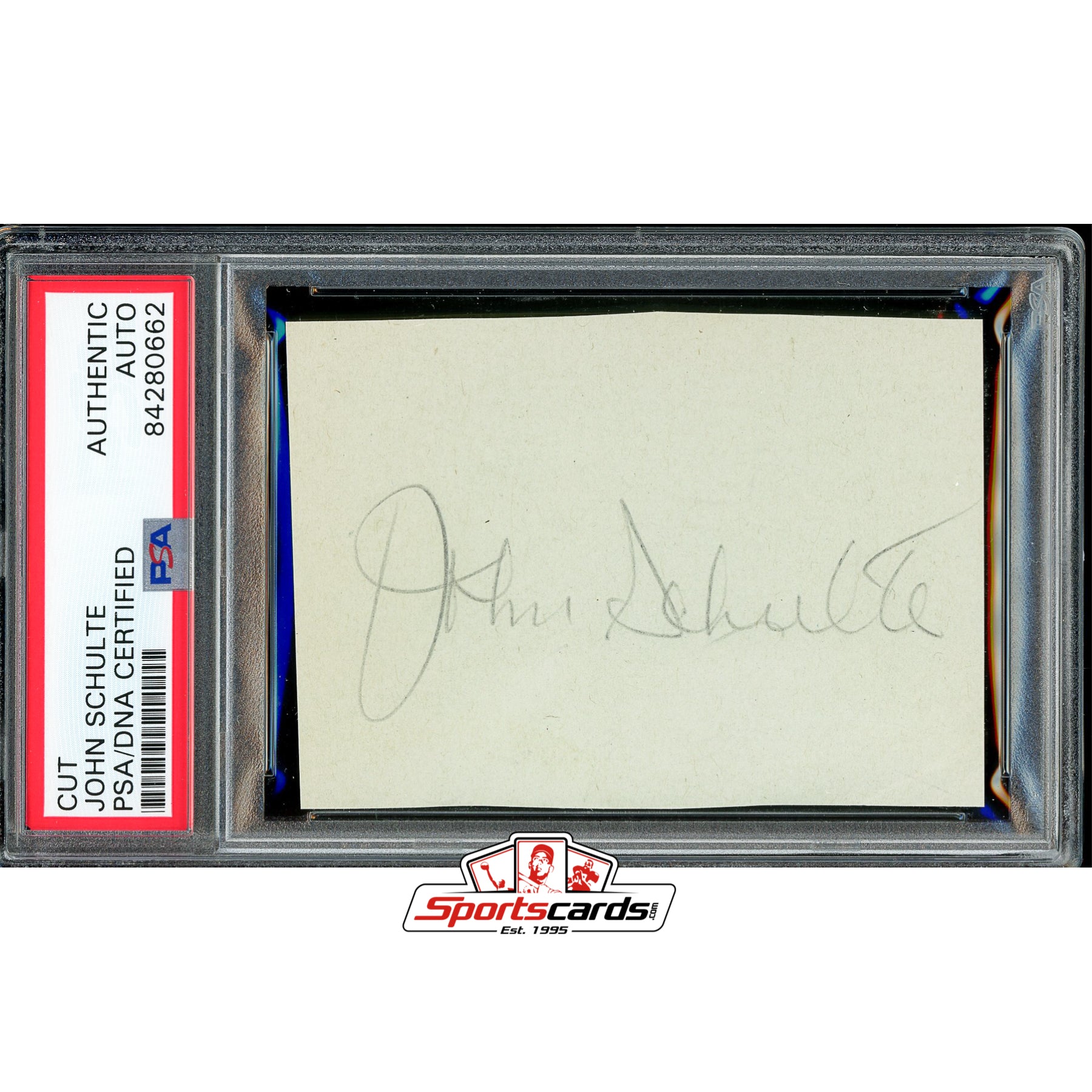 John "Johnny" Schulte (d.1978) Signed Autographed Cut PSA/DNA 1929 Cubs