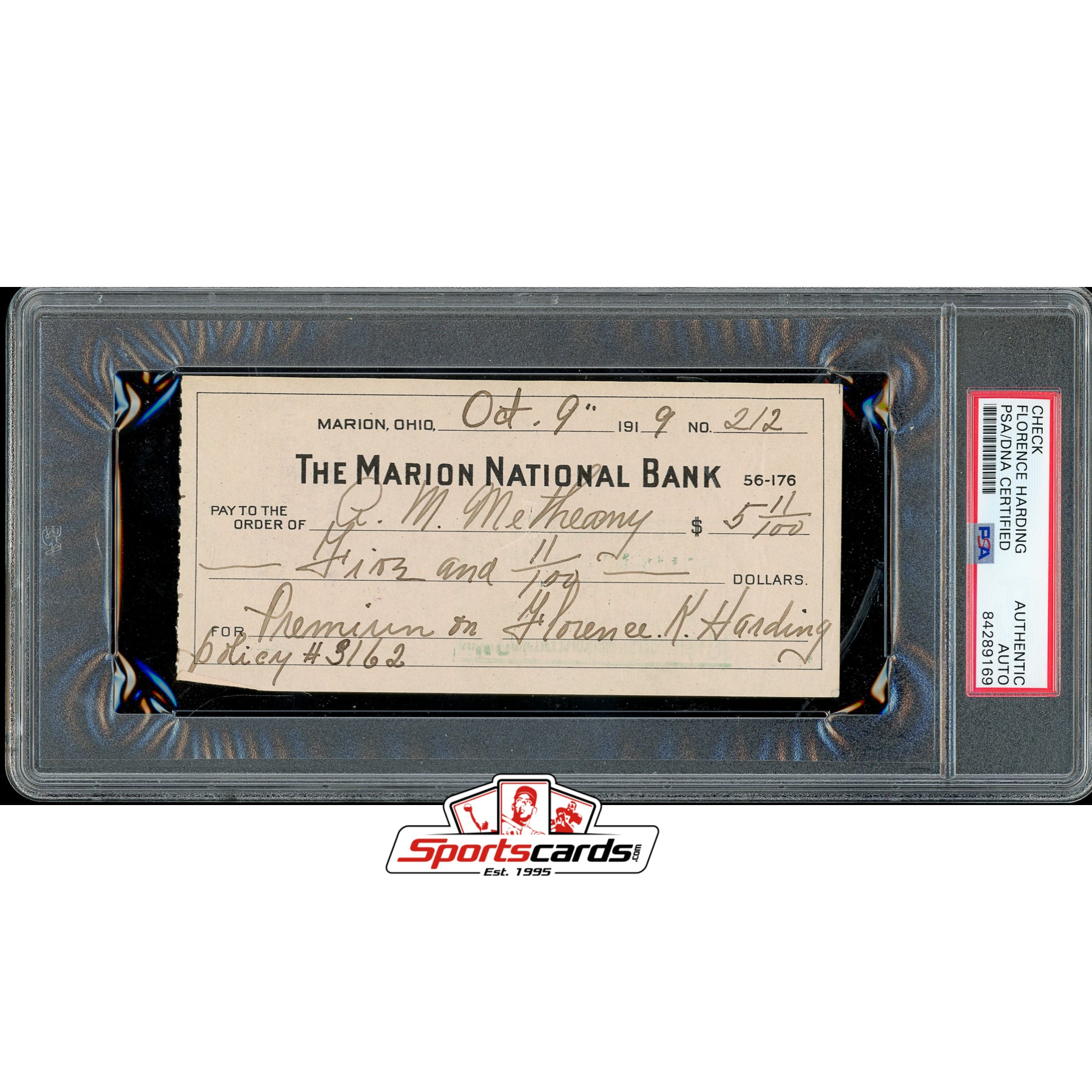 First Lady Florence K. Harding Signed Check Autograph PSA/DNA