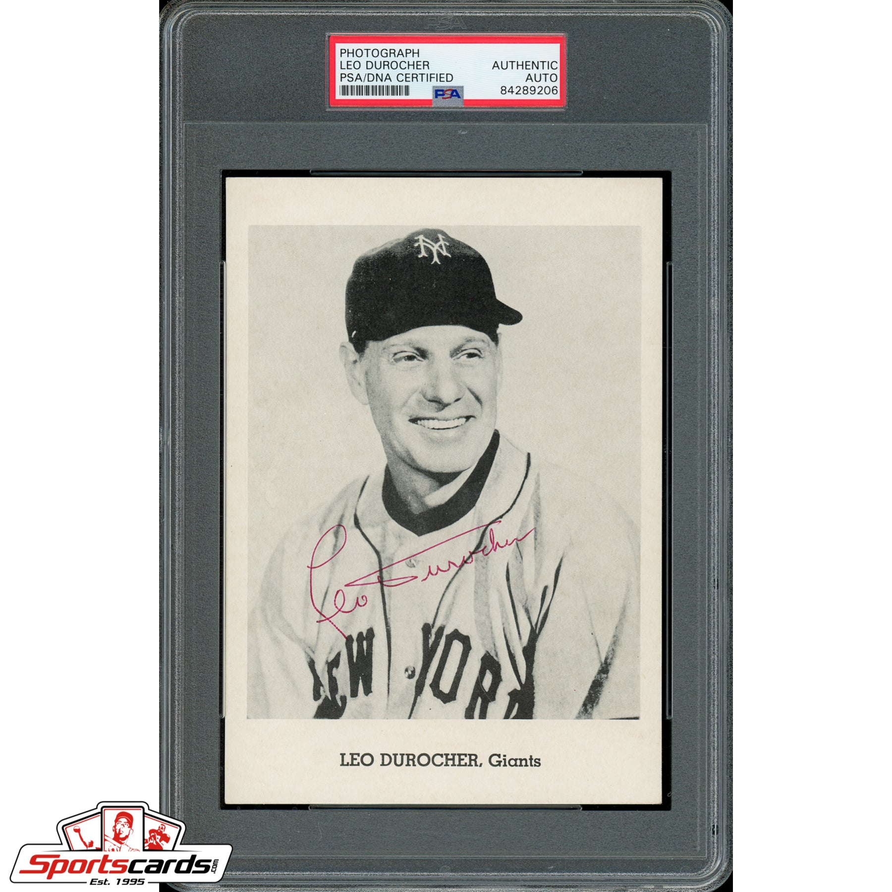 Leo Durocher Signed Autographed Team Issued New York Giants Photo PSA/DNA
