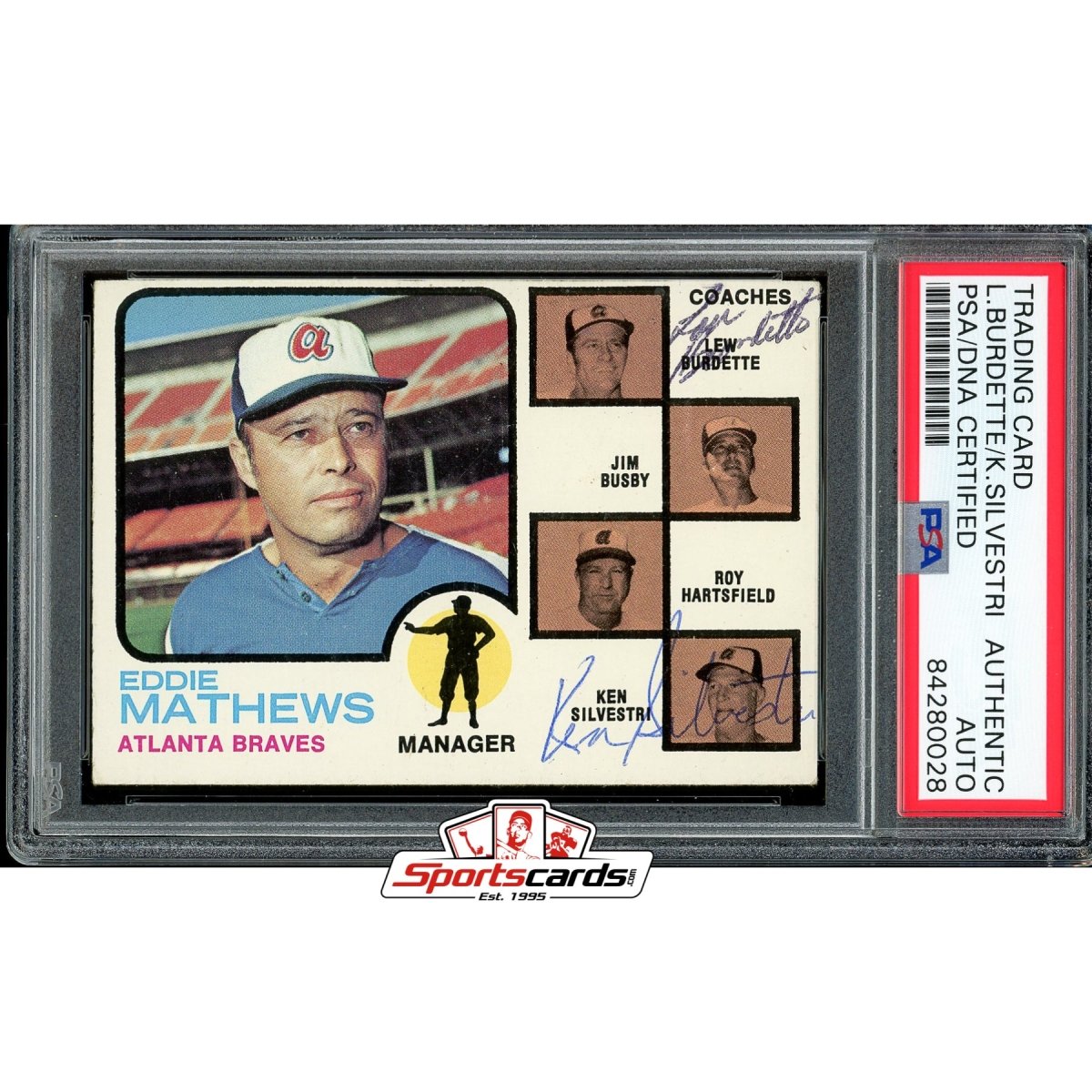 Lew Burdette &amp; Ken Silvestri Signed Autographed Trading Card PSA/DNA