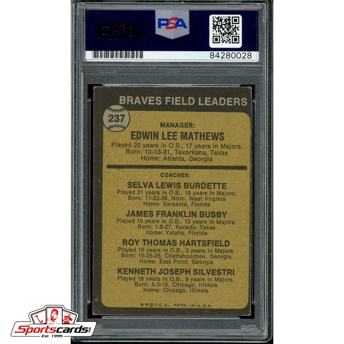 Lew Burdette &amp; Ken Silvestri Signed Autographed Trading Card PSA/DNA