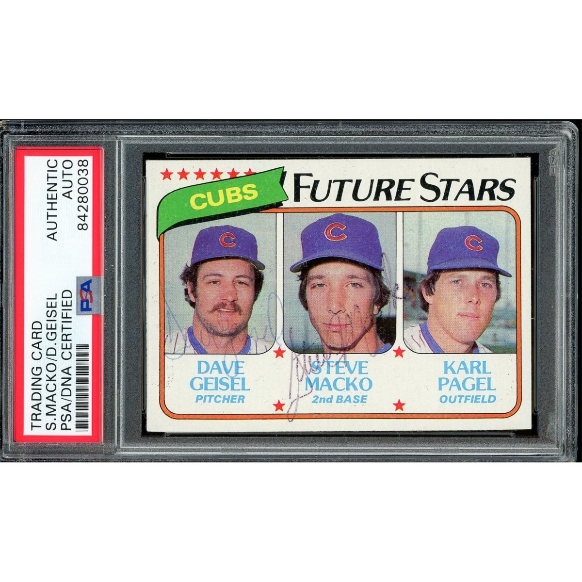 Steve Macko (d.1981) &amp; Dave Geisel Signed Autographed 1980 Topps Card PSA/DNA
