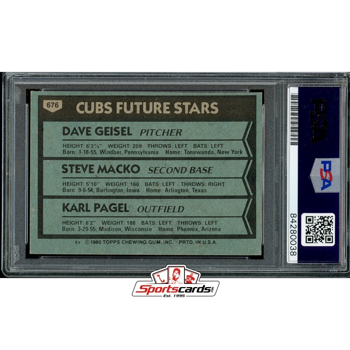 Steve Macko (d.1981) &amp; Dave Geisel Signed Autographed 1980 Topps Card PSA/DNA