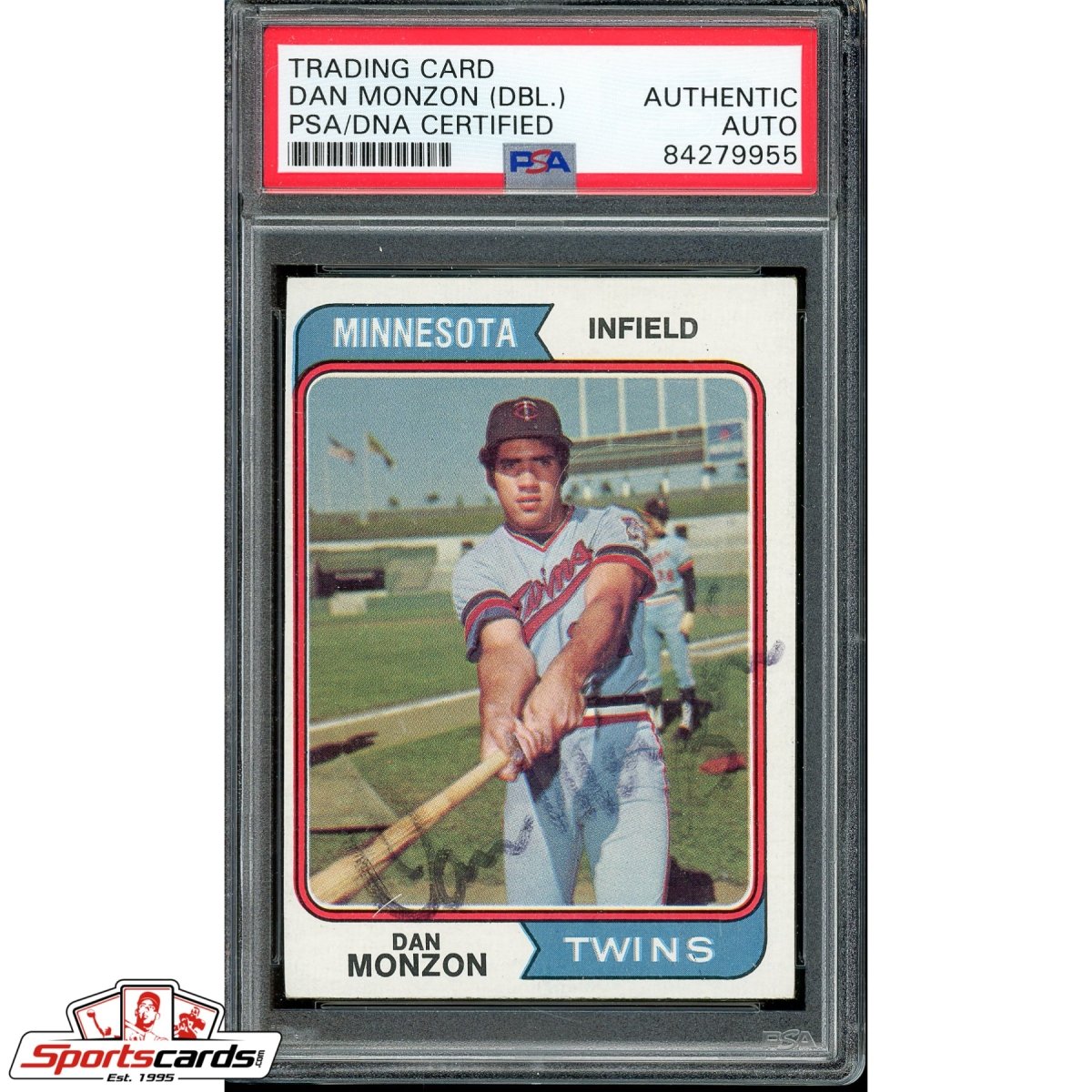 Dan Monzon Double Signed Autographed 1974 Topps Card PSA/DNA Twins