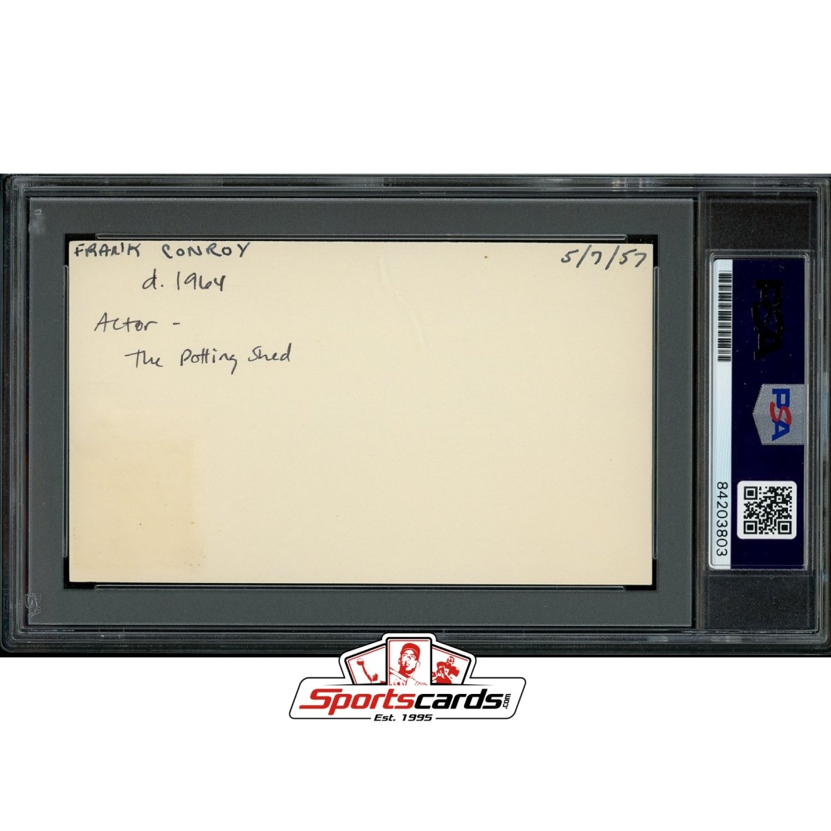 Frank Conroy (d.1964) Signed Auto 3x5 Index Card PSA/DNA Actor Grand Hotel