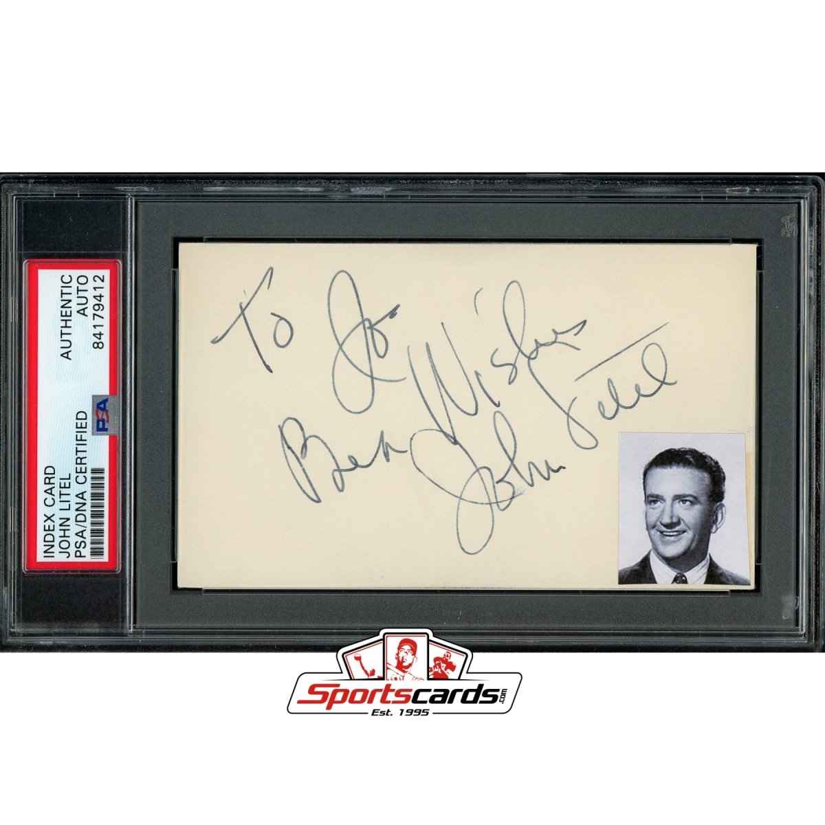 John Litel (d.1972) Signed Auto 3x5 Index Card PSA/DNA Actor