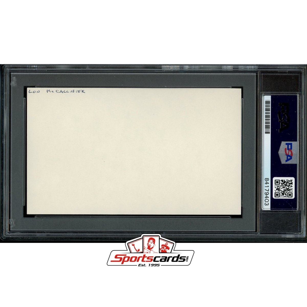 Lon McCallister (d.2005) Signed Auto 3x5 Index Card PSA/DNA Actor