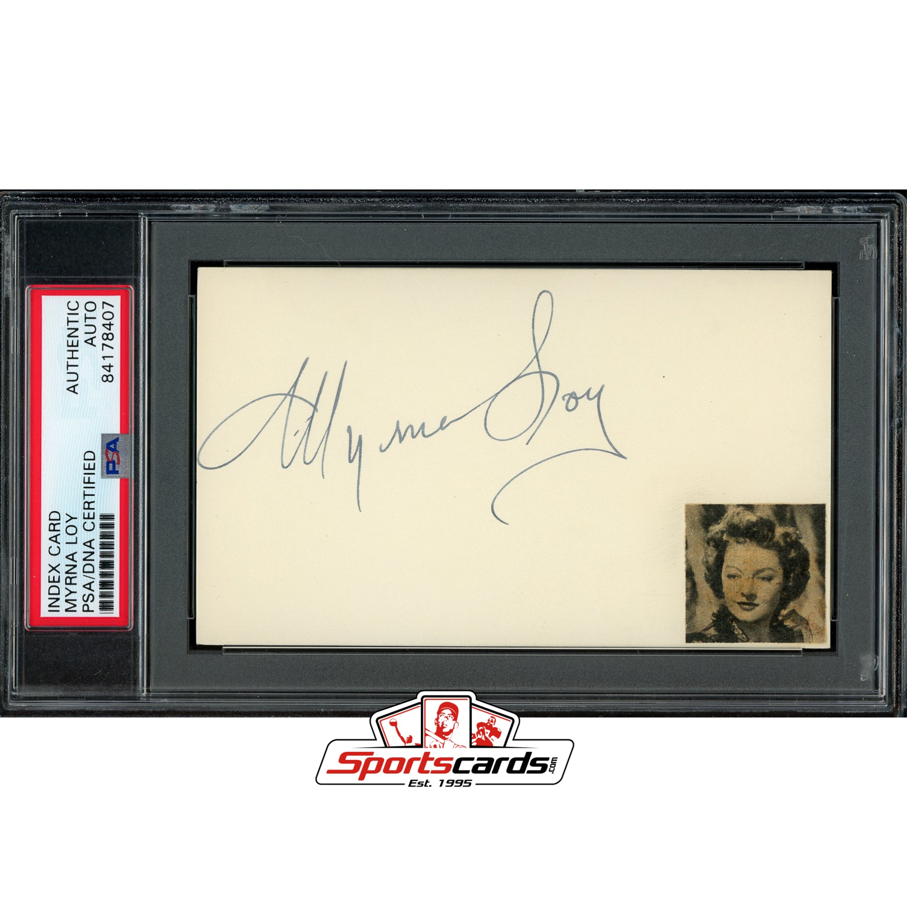 Myrna Loy (d.1993) Signed Auto 3x5 Index Card PSA/DNA Actress The Thin Man