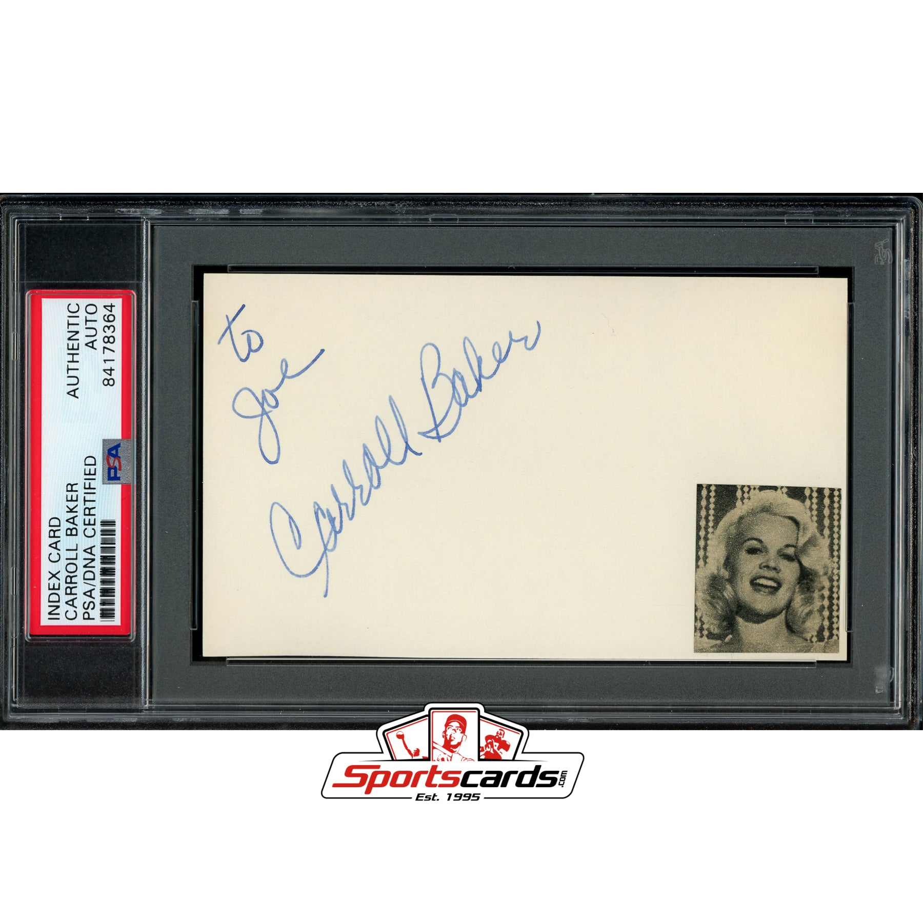 Carroll Baker Signed Auto 3x5 Index Card PSA/DNA Actress Baby Doll