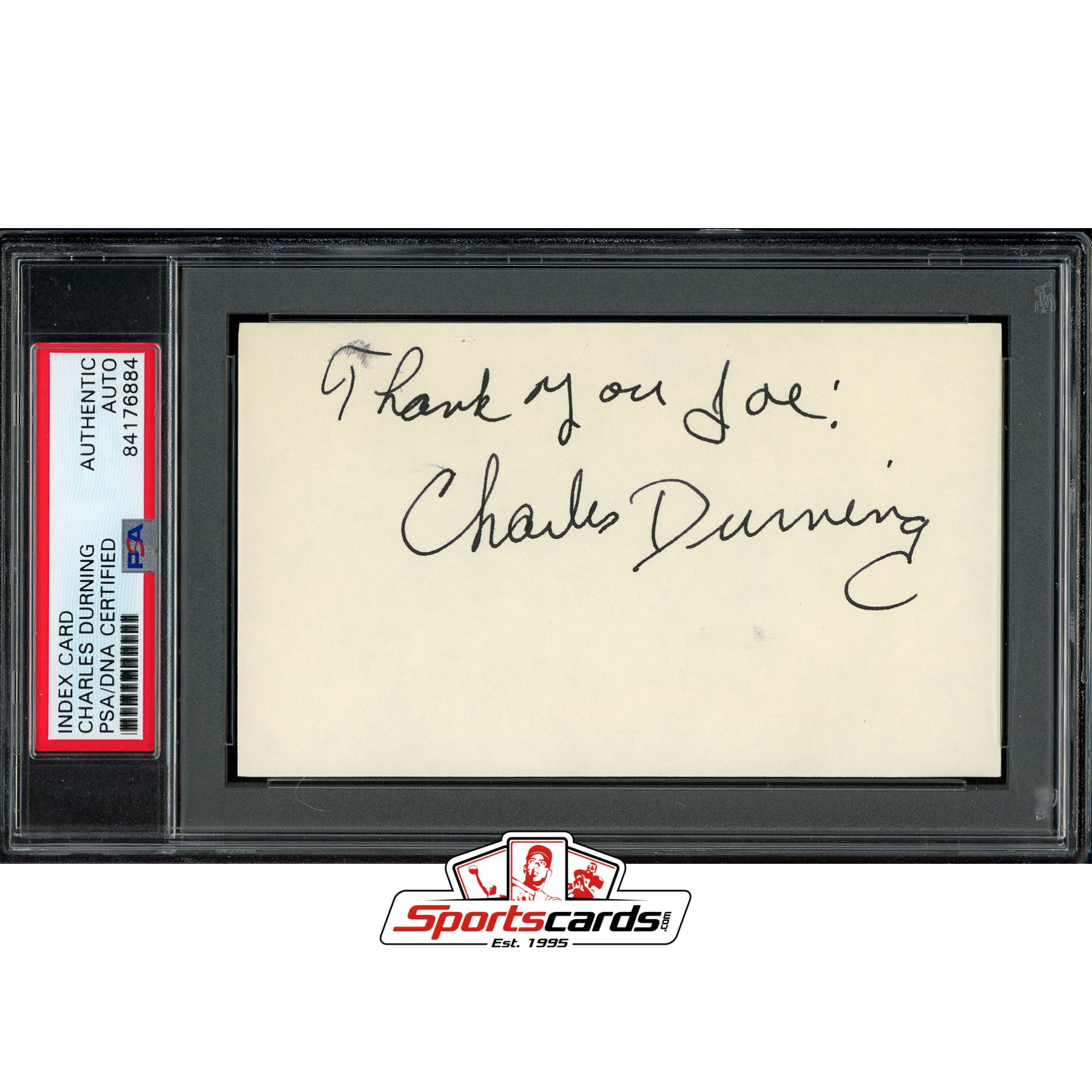 Charles Durning (d.2012) Signed Auto 3x5 Index Card PSA/DNA Actor