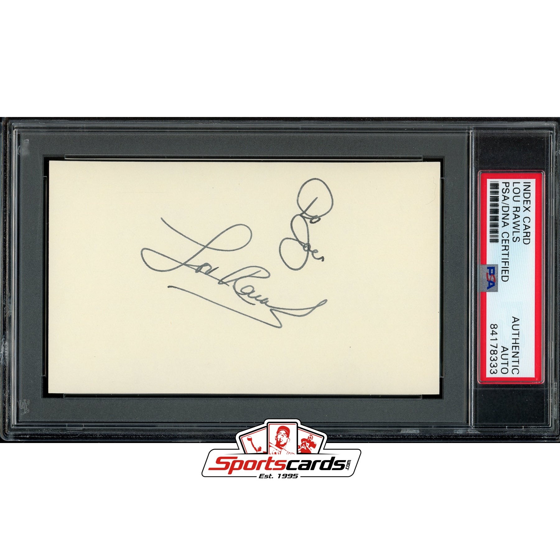 Lou Rawls (d.2006) Signed Auto 3x5 Index Card PSA/DNA Singer