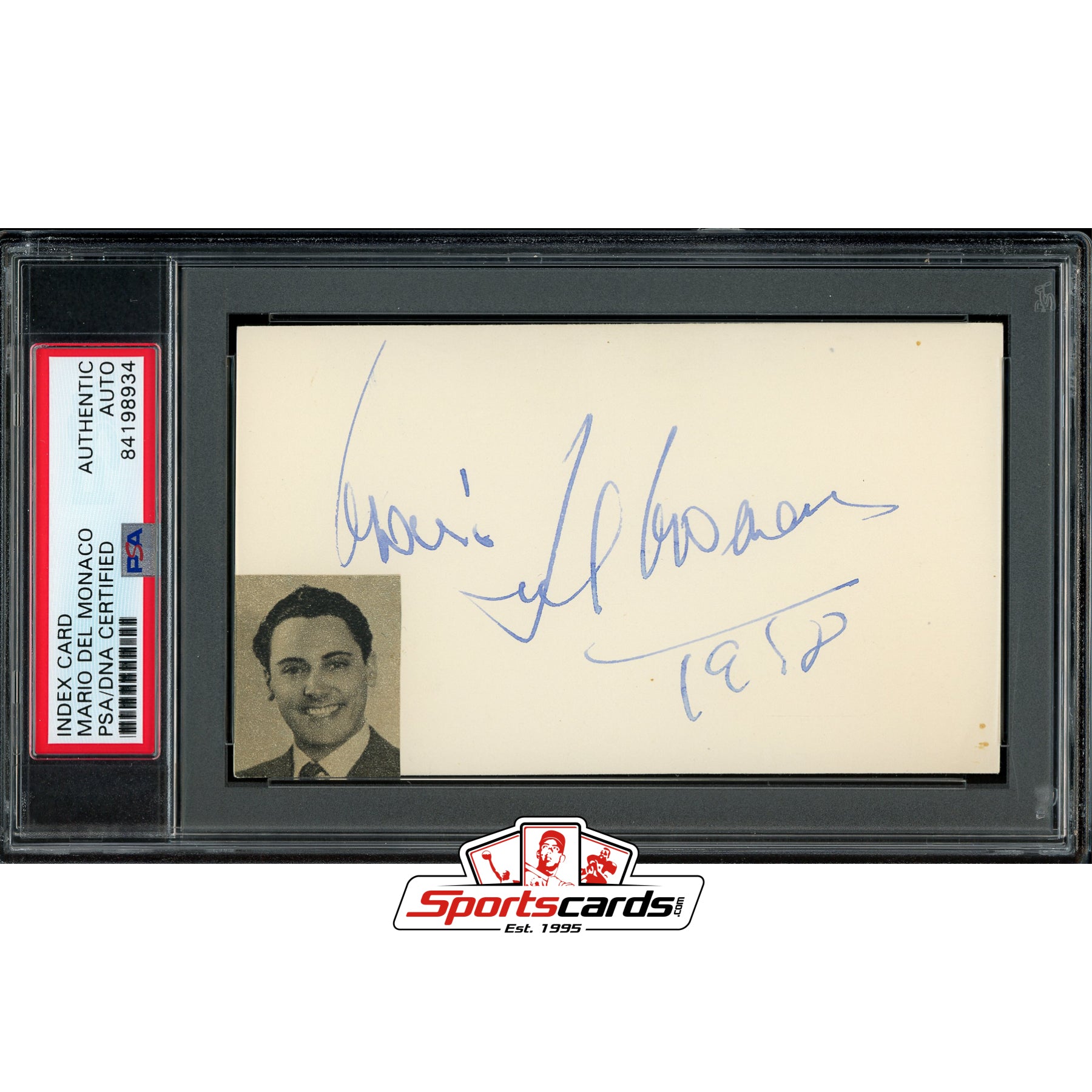 Mario del Monaco (d.1982) Signed Auto 3x5 Index Card PSA/DNA Opera Tenor