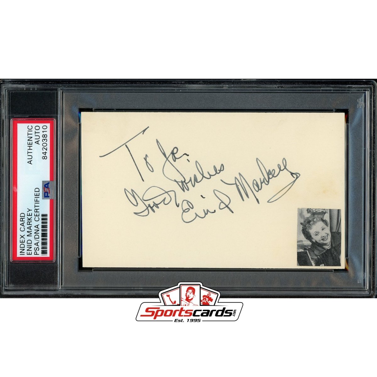 Enid Markey (d.1981) Signed Auto 3x5 Index Card PSA/DNA Actress