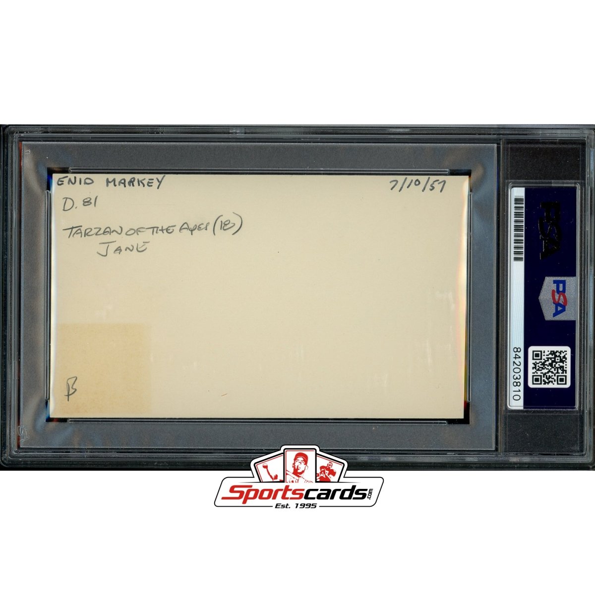 Enid Markey (d.1981) Signed Auto 3x5 Index Card PSA/DNA Actress