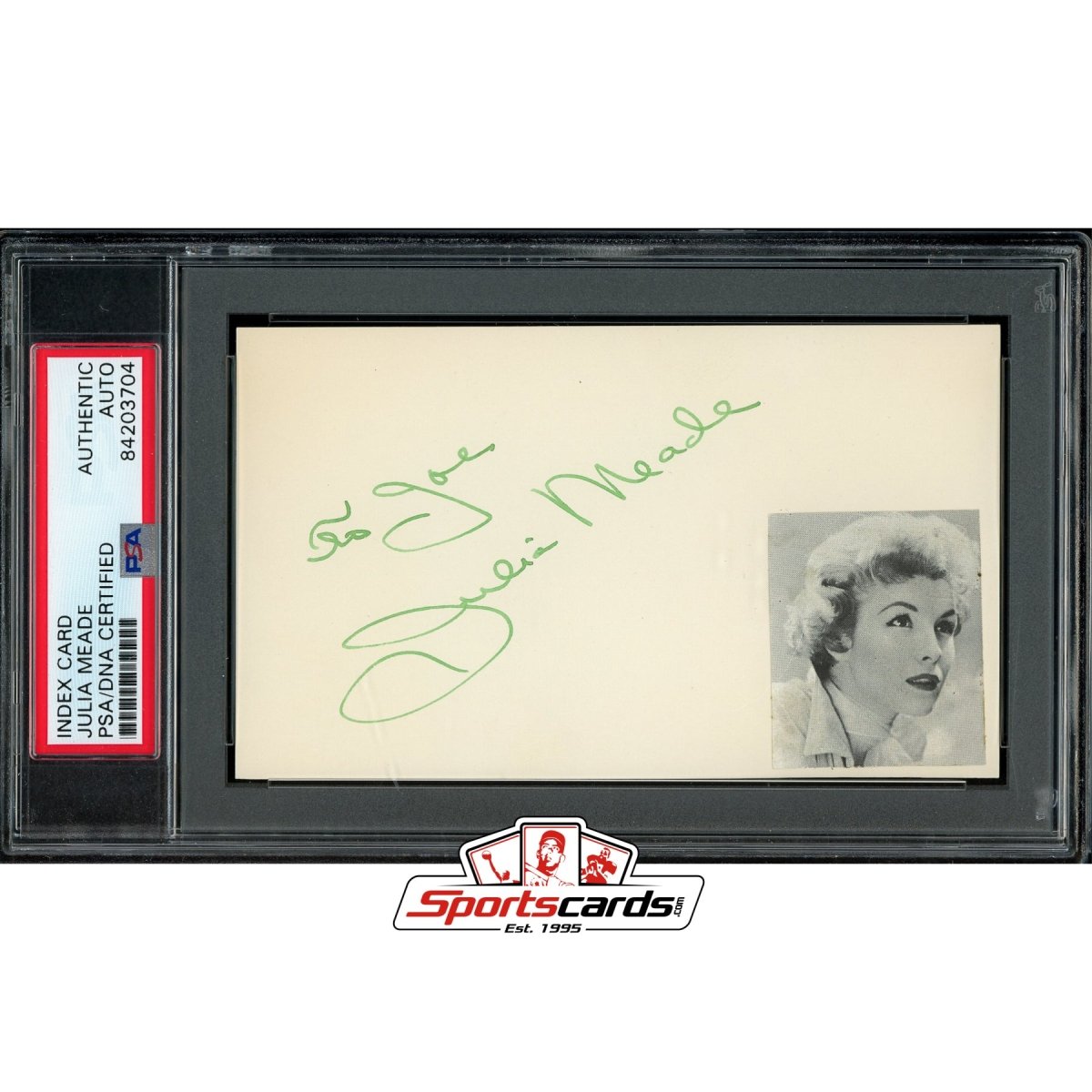 Julia Meade (d.2016) Signed Auto 3x5 Index Card PSA/DNA Actress