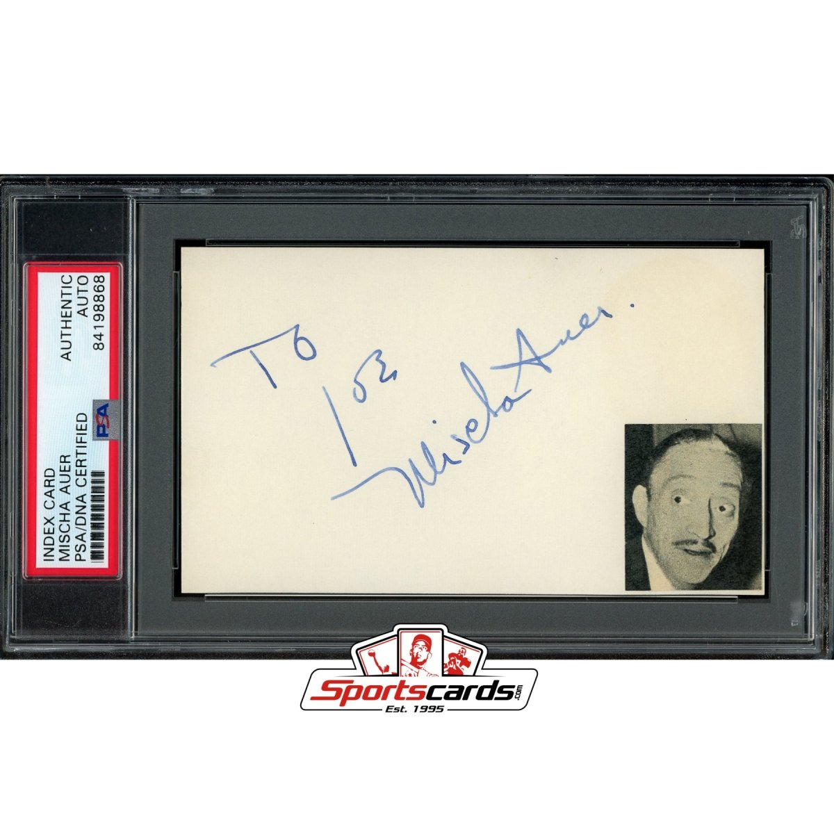 Mischa Auer (d.1967) Signed Auto 3x5 Index Card PSA/DNA Actor My Man Godfrey