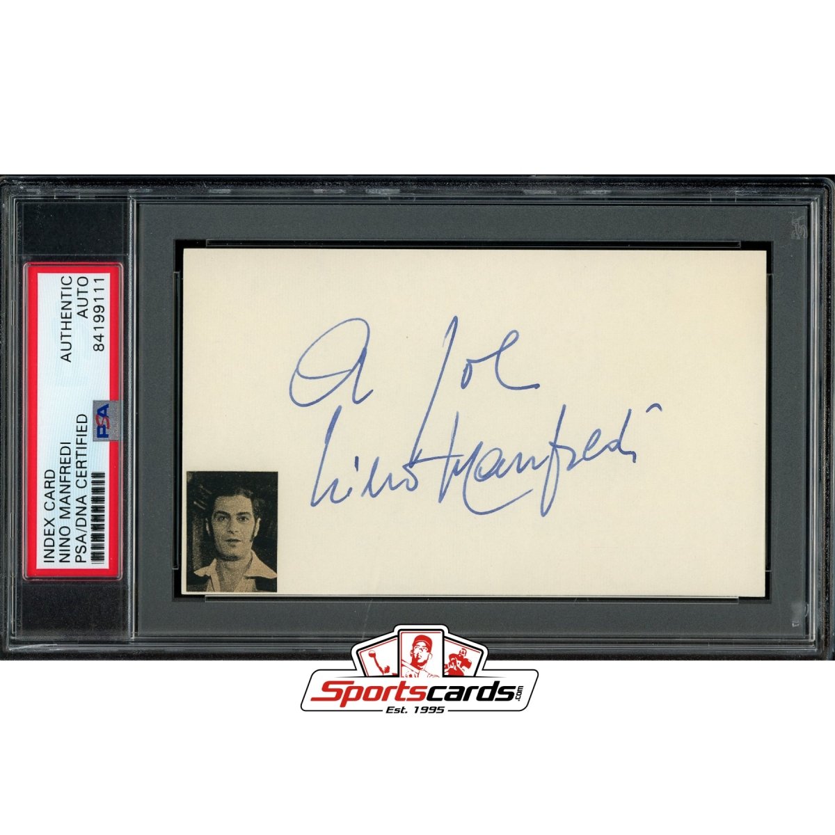 Nino Manfredi (d.2004) Signed Auto 3x5 Index Card PSA/DNA Italian Actor