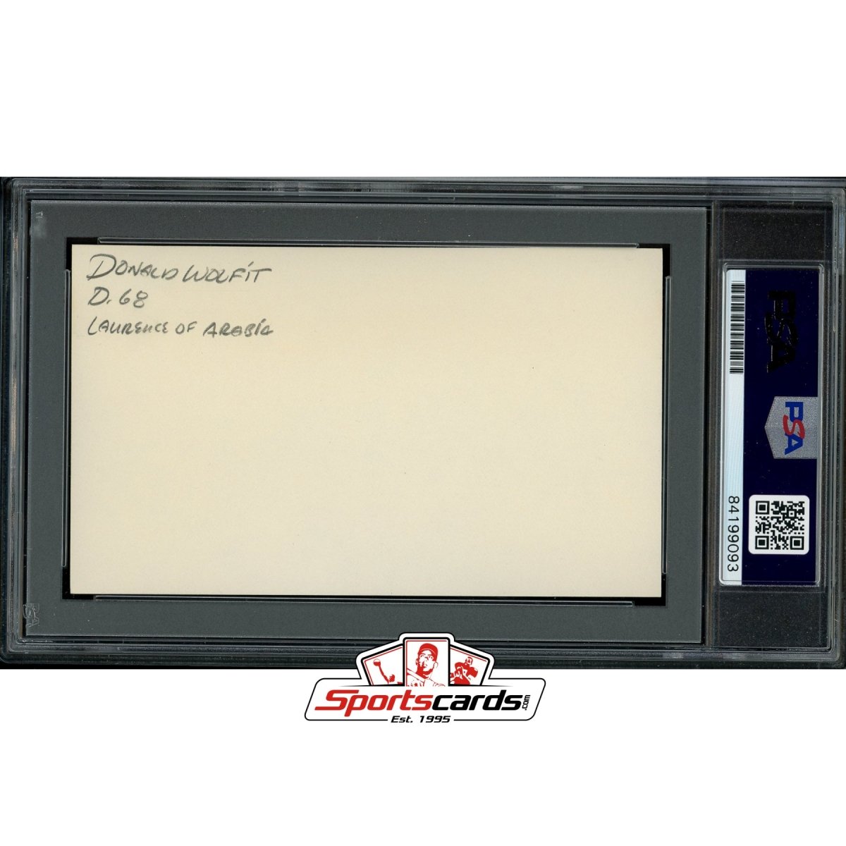 Donald Wolfit (d.1968) Signed Auto 3x5 Index Card PSA/DNA Actor