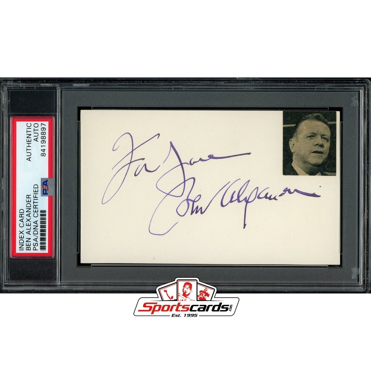 Ben Alexander (d.1969) Signed Auto 3x5 Index Card PSA/DNA Actor Dragnet