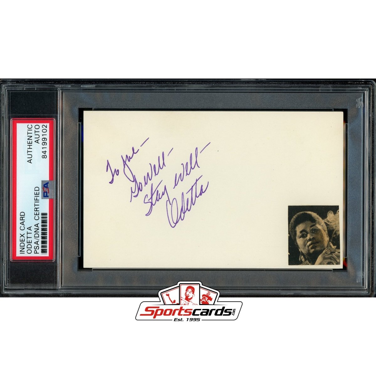 Odetta (d.2008) Signed Auto 3x5 Index Card PSA/DNA Singer