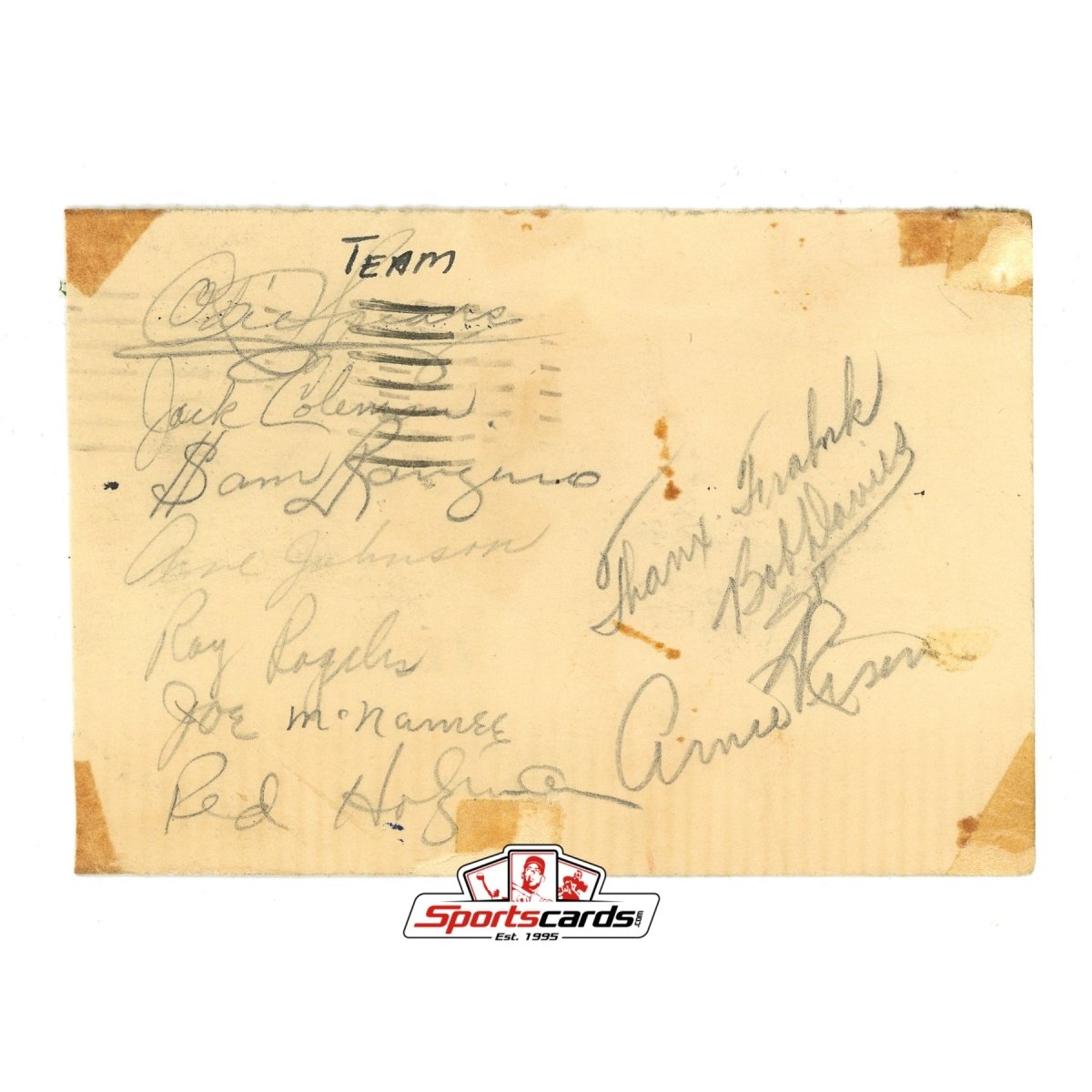 1951/52 Rochester Royals Team Autographed Signed GPC w/ Red Holzman