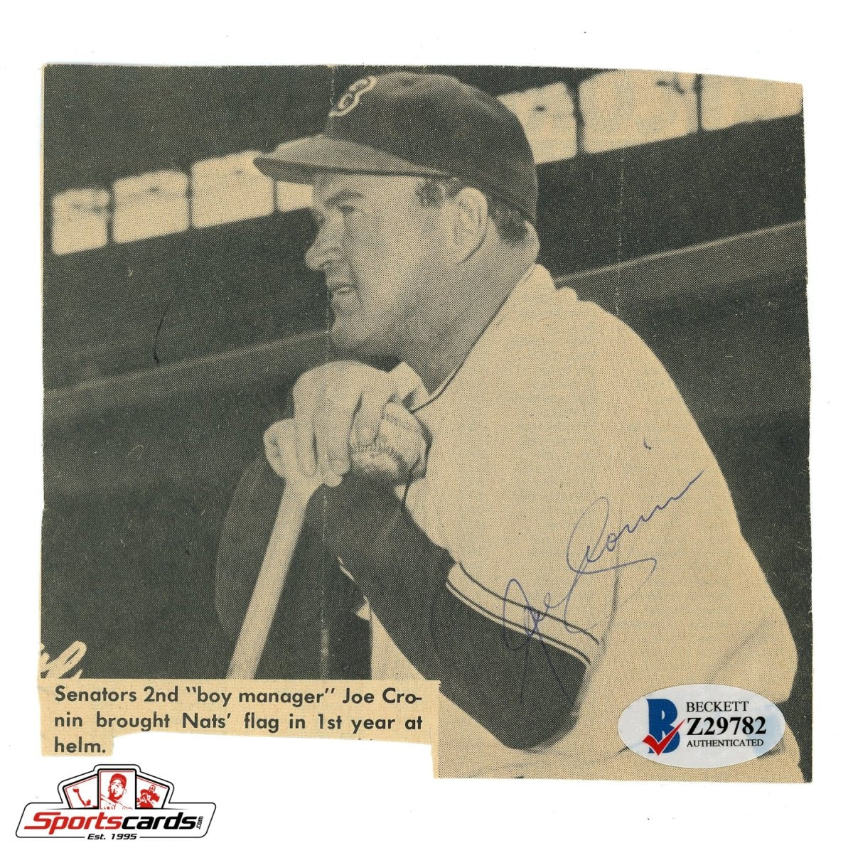 Joe Cronin (d.1984) Signed Autographed Magazine Photo BAS