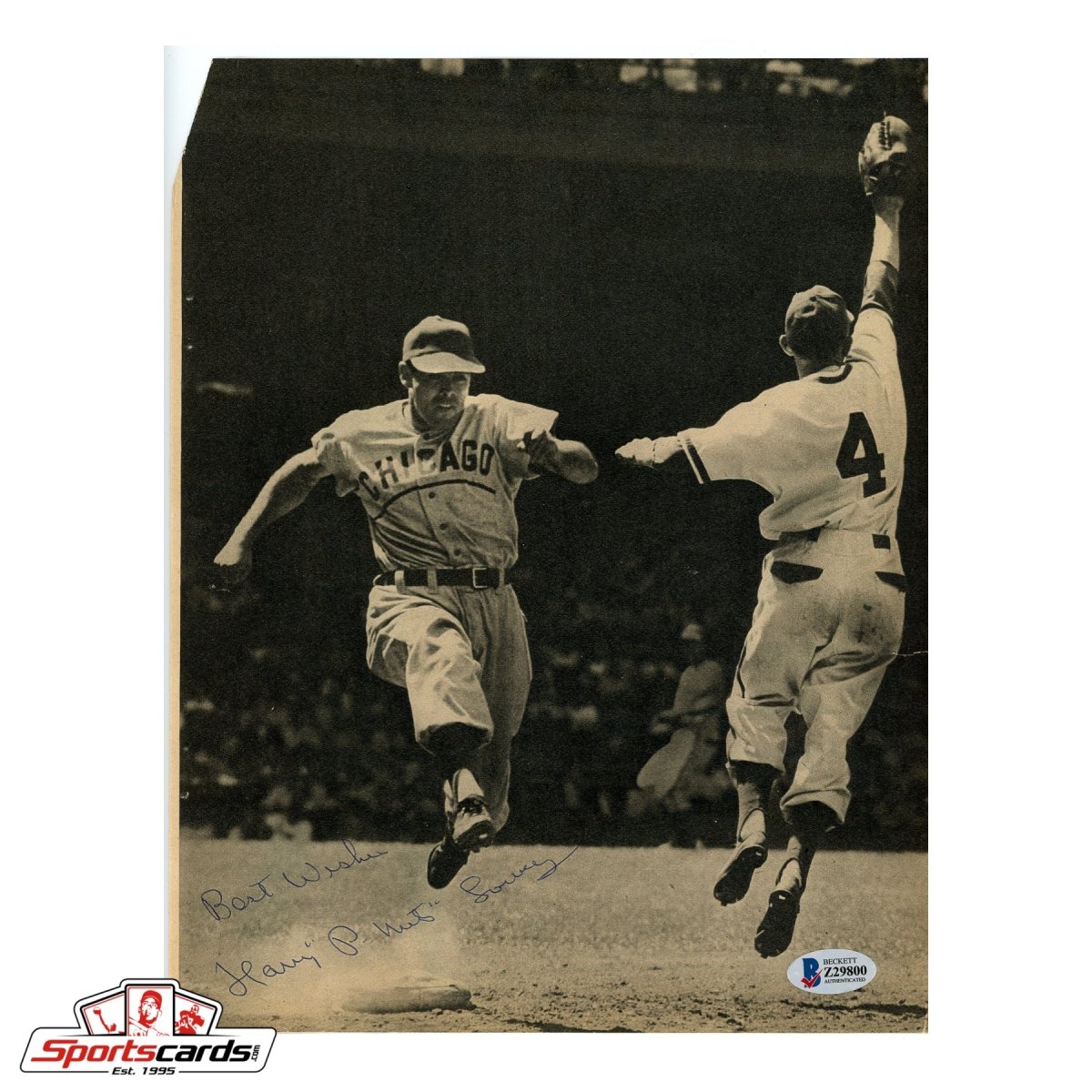 Harry "P-Nuts" Lowrey (d.1986) Signed Autographed Magazine Photo BAS