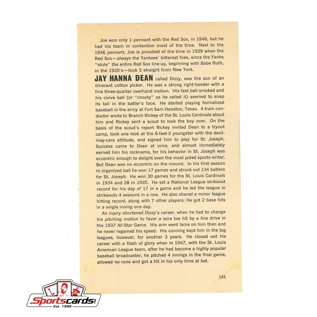 Joe Cronin (d.1984) Signed Autographed Magazine Photo BAS