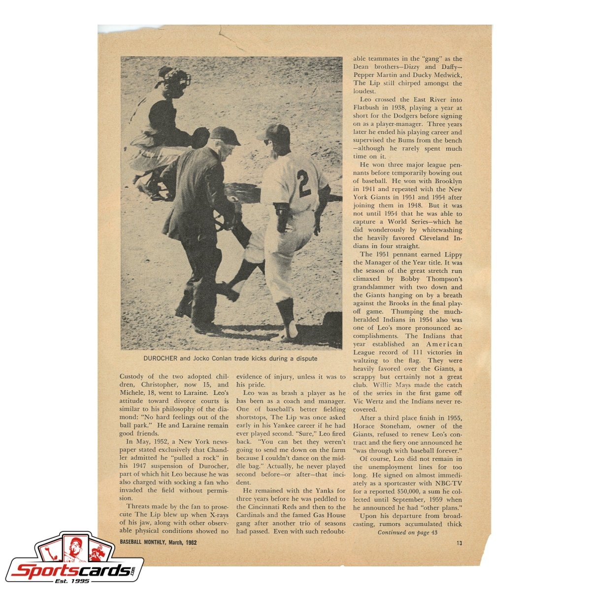 Paul Richards (d.1986) Signed Autographed Magazine Photo BAS