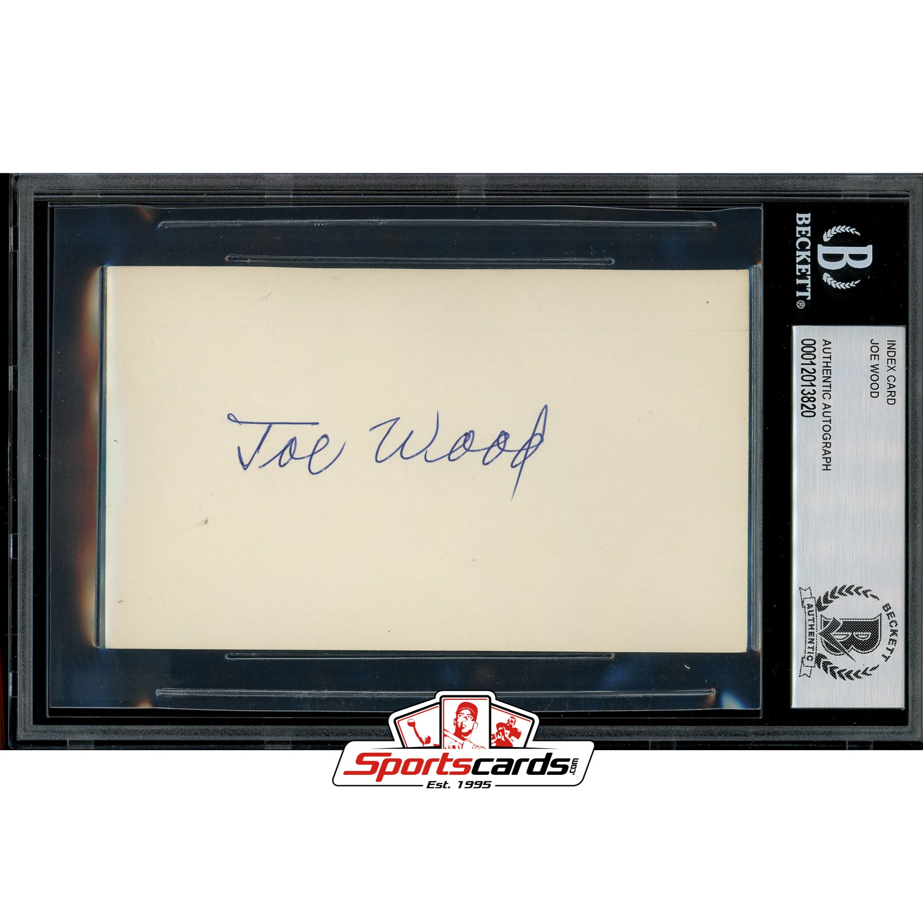 Joe Wood Signed Auto 3x5 Index Card Beckett Authentic