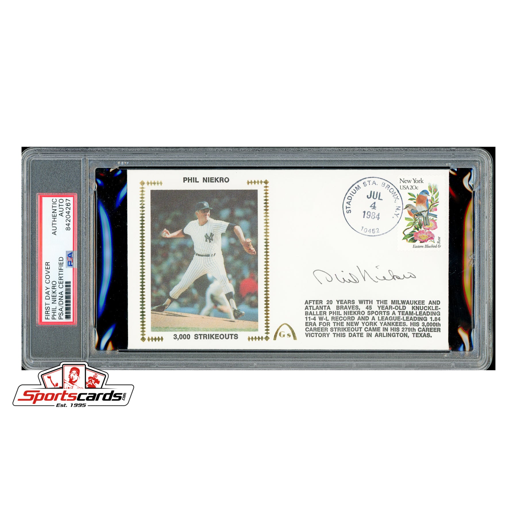 Phil Niekro Signed Auto 3000 Strikeouts Gateway Cover FDC
