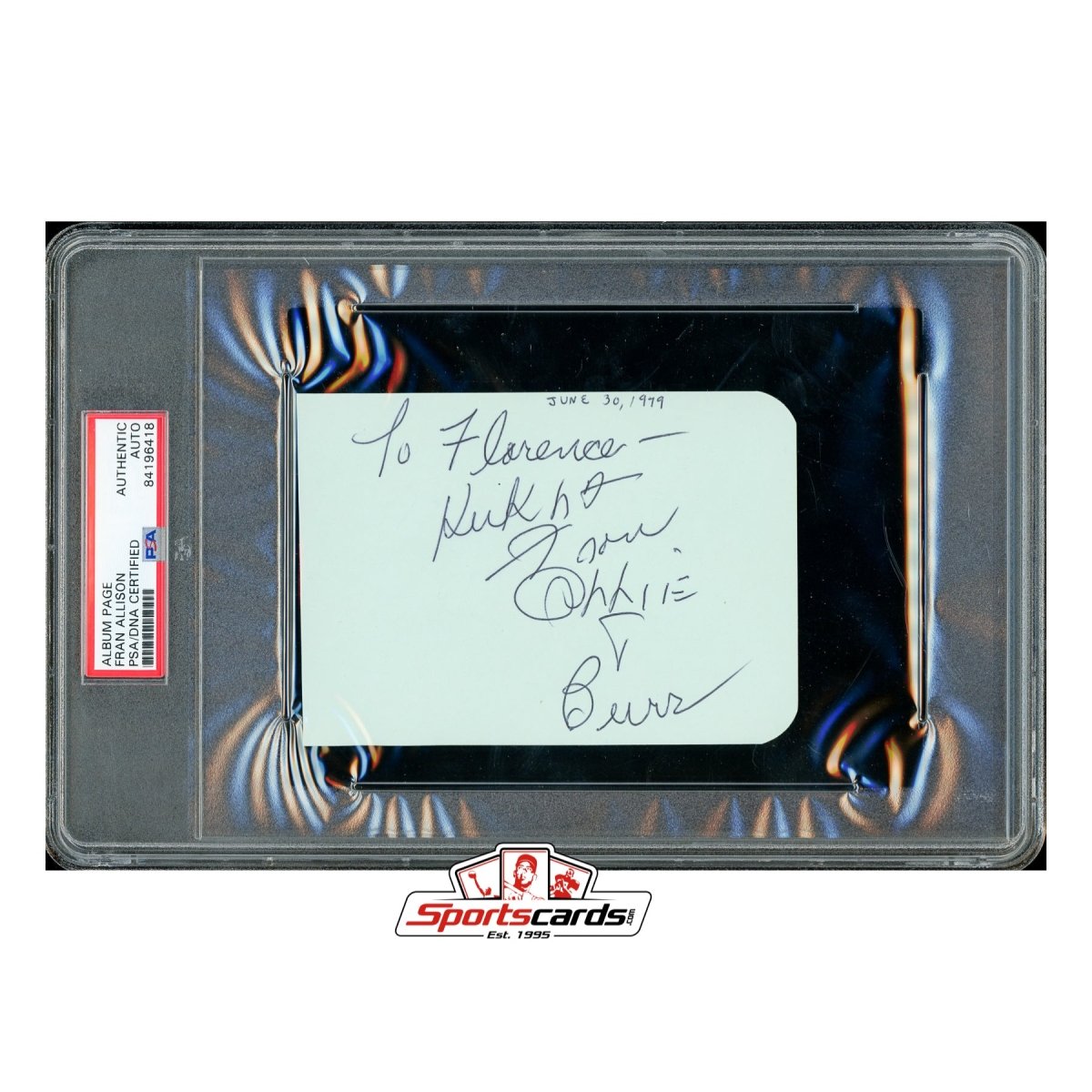 Fran Allison Signed Auto Album Page PSA/DNA - Kukla, Fran and Ollie