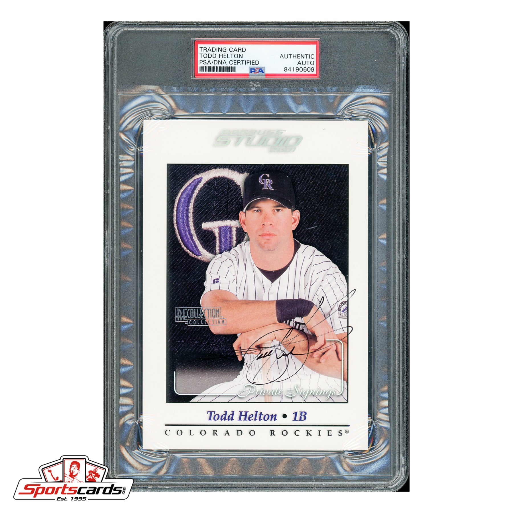 2001 Donruss Studio Todd Helton Private Signings Oversized Card PSA/DNA