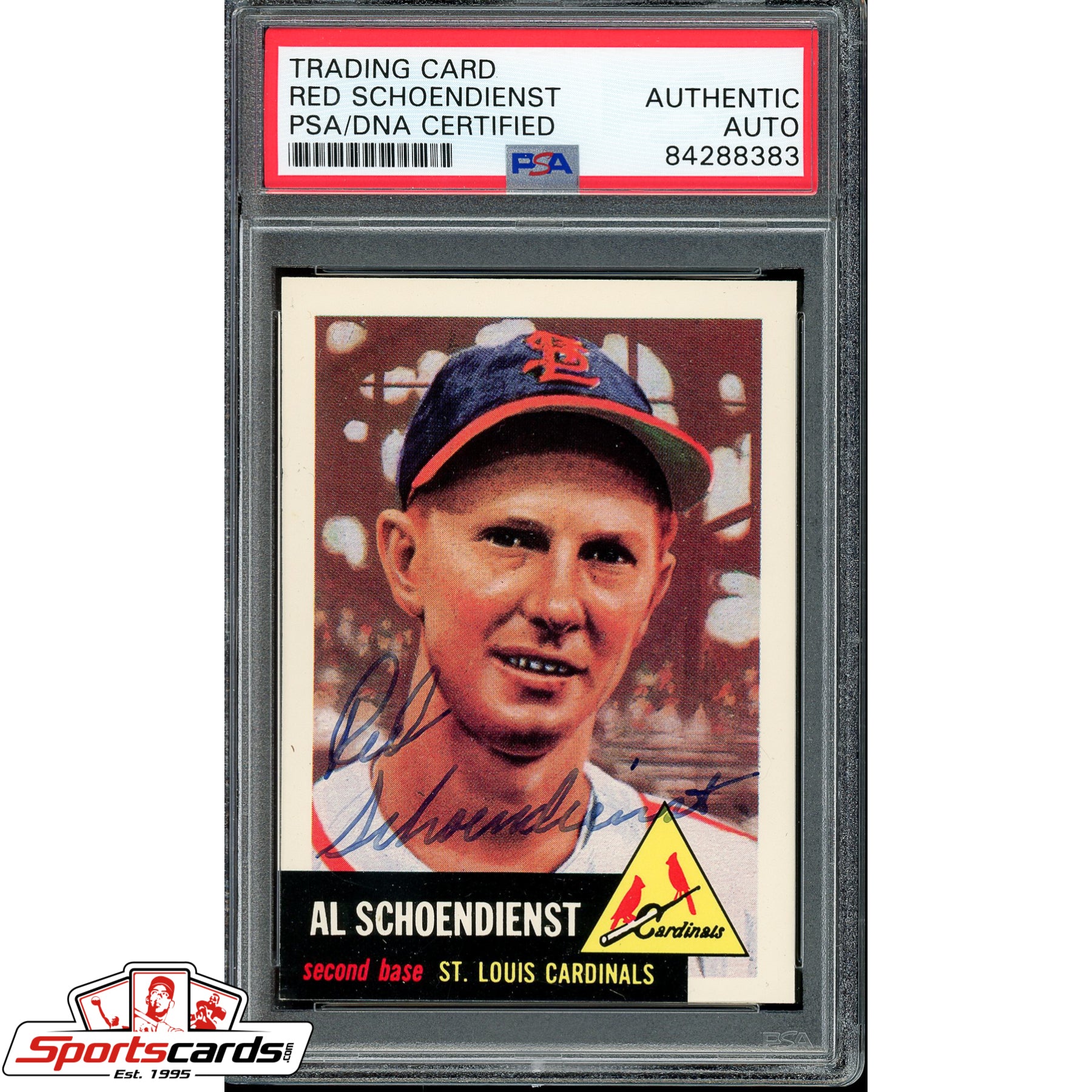 Red Schoendienst Signed Auto Topps Archives Card PSA/DNA #78