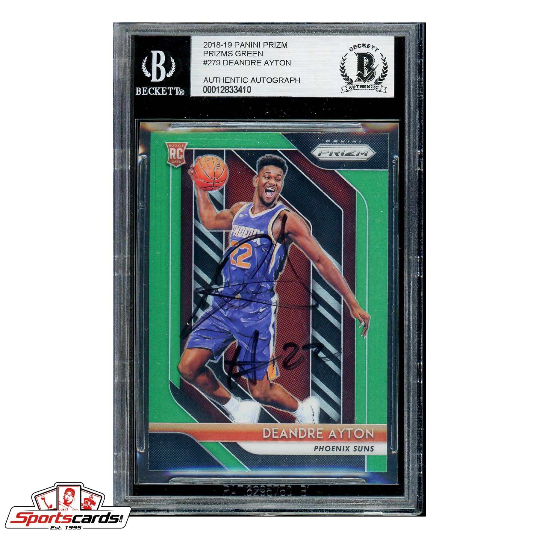 Deandre Ayton Signed Auto 2018-19 Panini Prizm Green #279 RC BAS Rookie Cards Suns