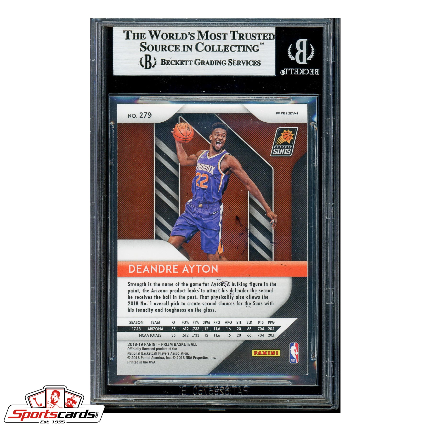 Deandre Ayton Signed Auto 2018-19 Panini Prizm Green #279 RC BAS Rookie Cards Suns