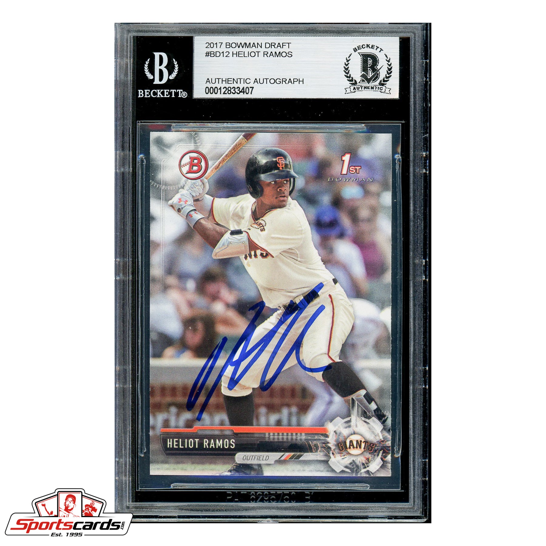 Heliot Ramos Signed Auto 2017 Bowman Draft 1st Bowman RC BAS Authentic #BD12