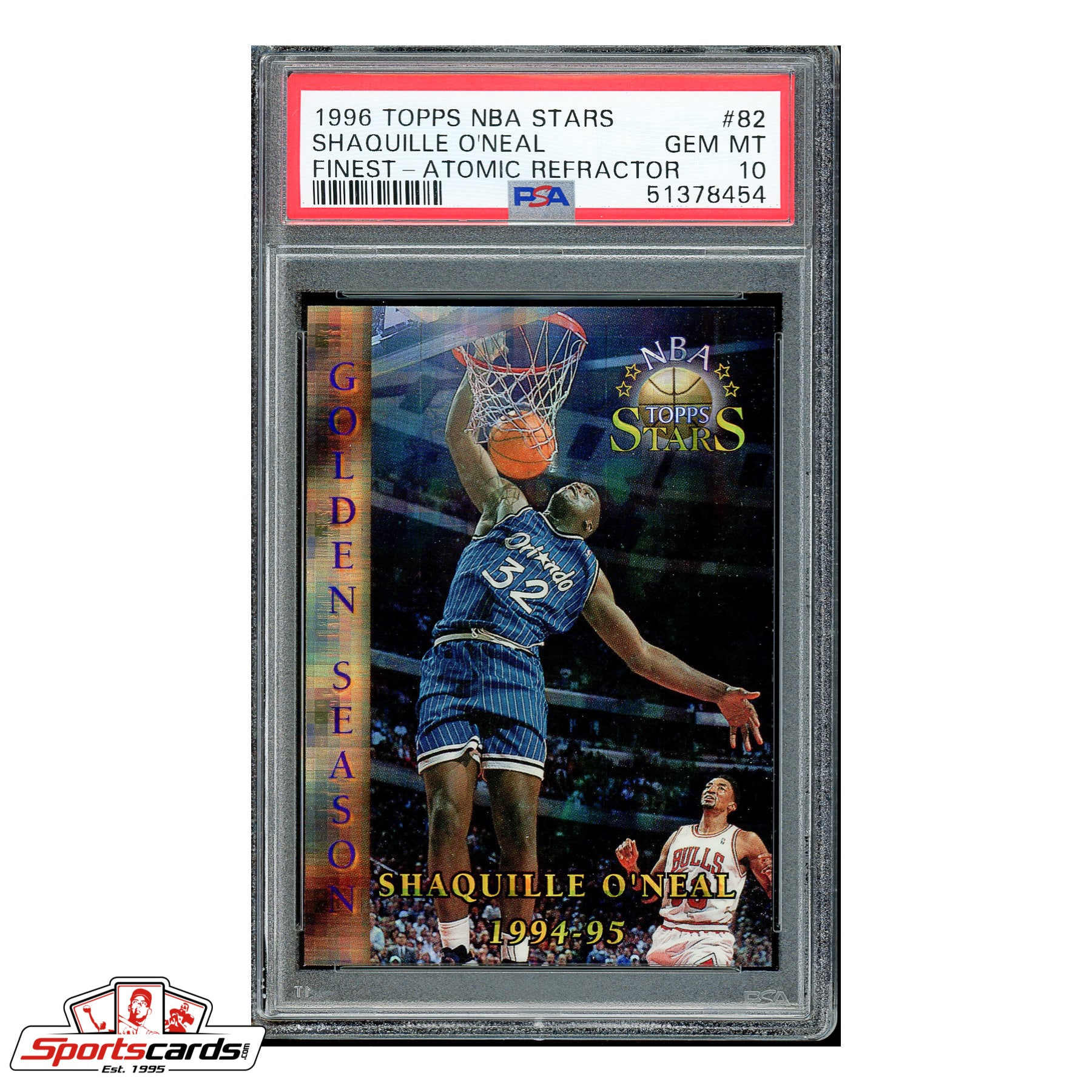 Shaquille O'Neal 1996-97 FINEST MYSTERY REFRACTORS BORDERED #M12 L.A.  LAKERS!