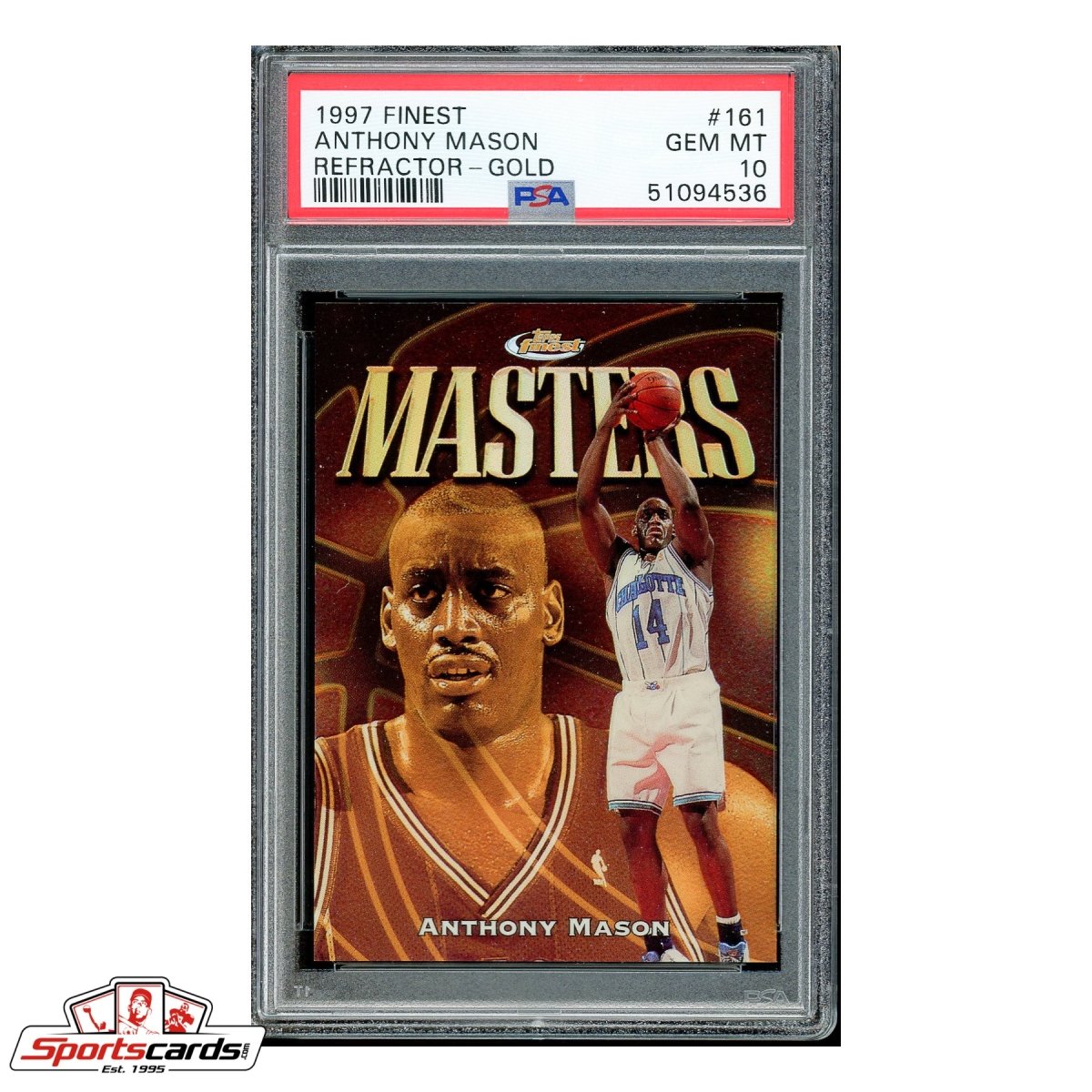 1997-98 Topps Finest #161 Anthony Mason Gold Refractor #/289 PSA Gem Mint 10 POP 3