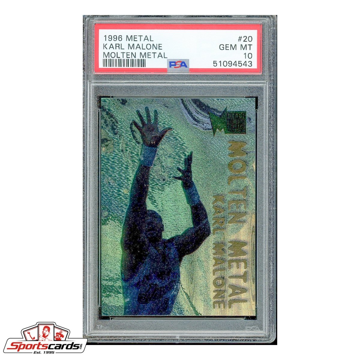 1996-97 Fleer Metal Molten Metal #20 Karl Malone PSA Gem Mint 10 POP 1