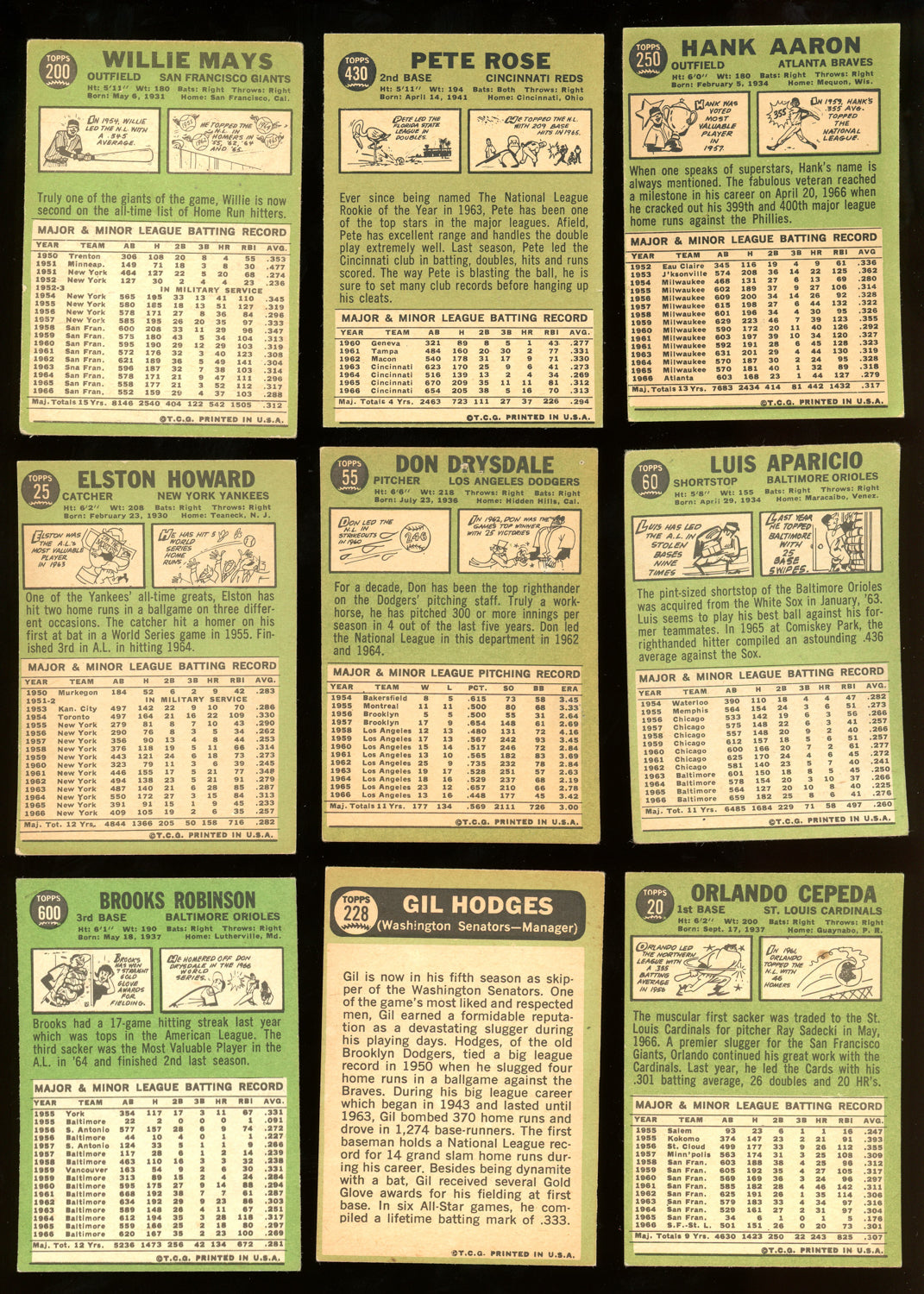 1967 TOPPS BASEBALL COMPLETE SET BREAK - 9 CARDS PER BOX
