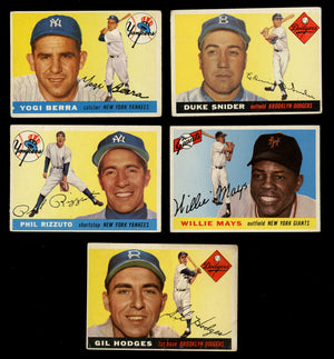 A Partial Set of 1955 Topps Baseball Cards Including Sandy Koufax