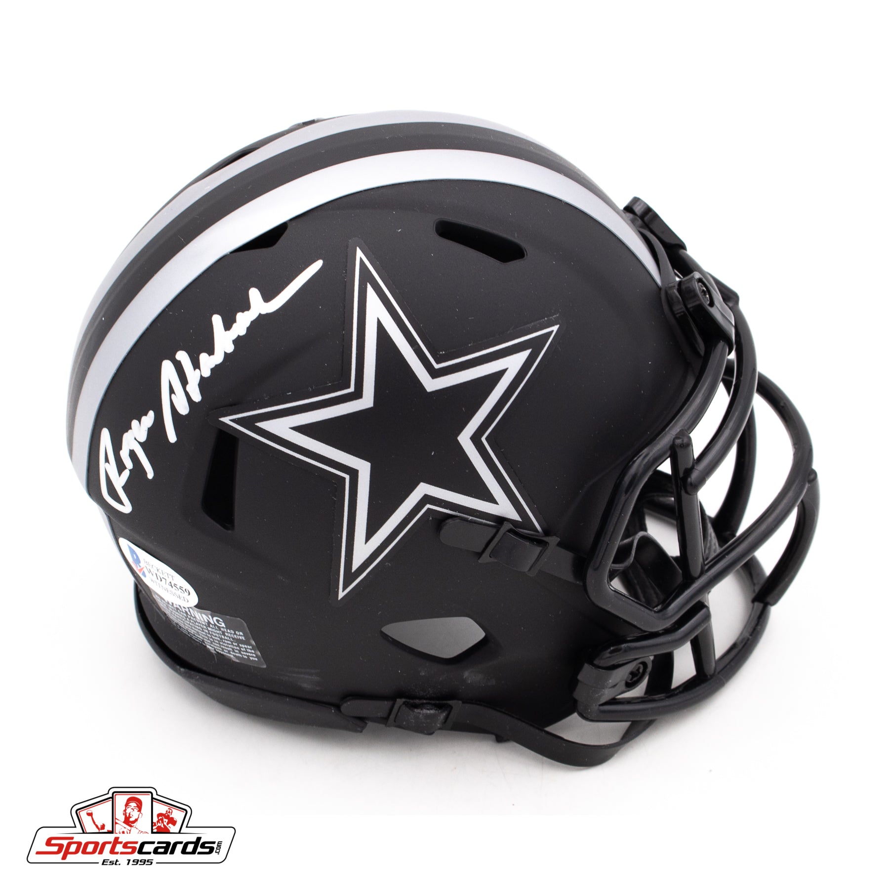 Roger Staubach Signed Autographed Dallas Cowboys Eclipse Mini Helmet BAS Witness COA
